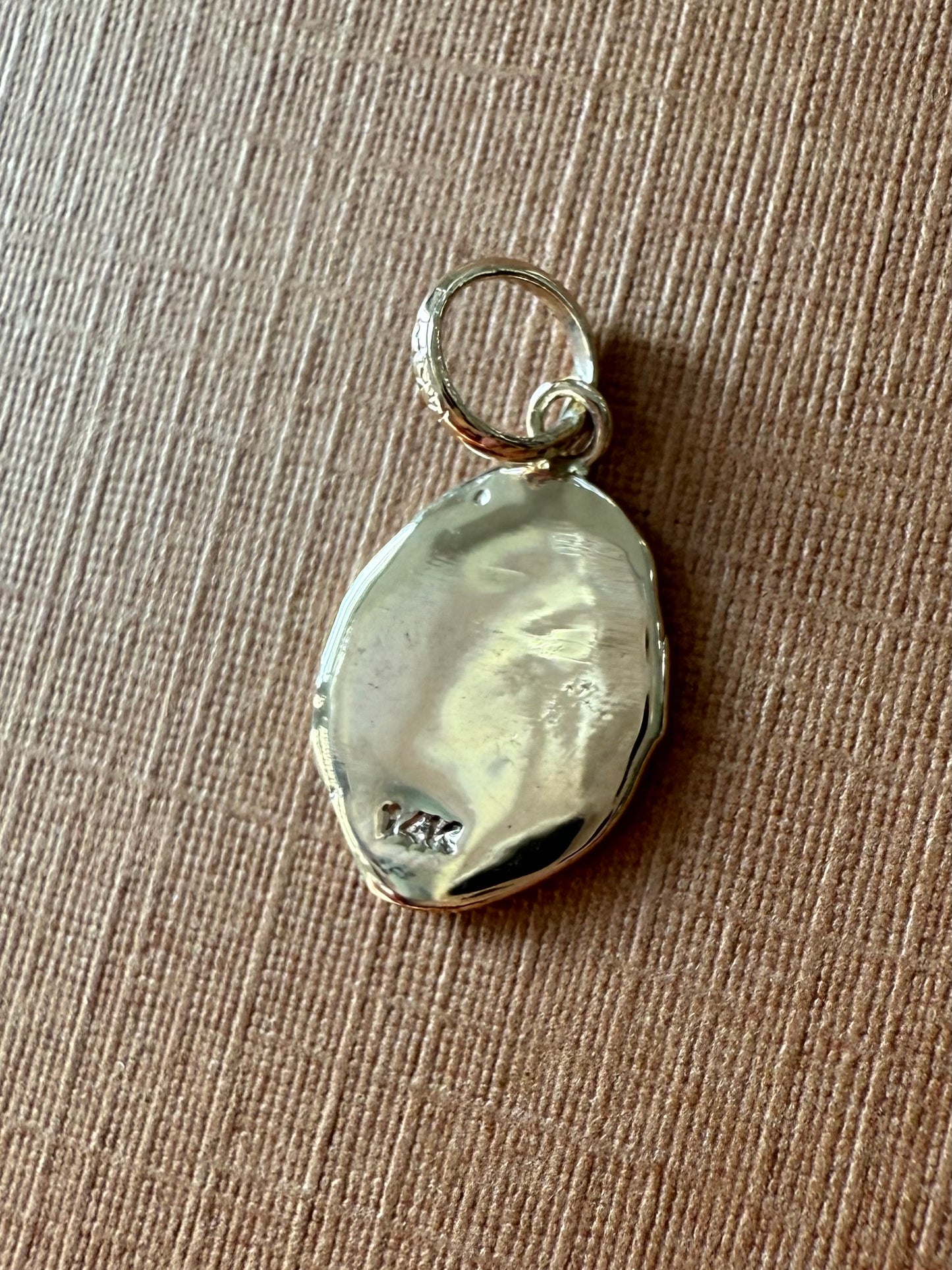 14K Solid Yellow Gold Nugget “Chili Pepper” Mini Pendant, Tiny Charm