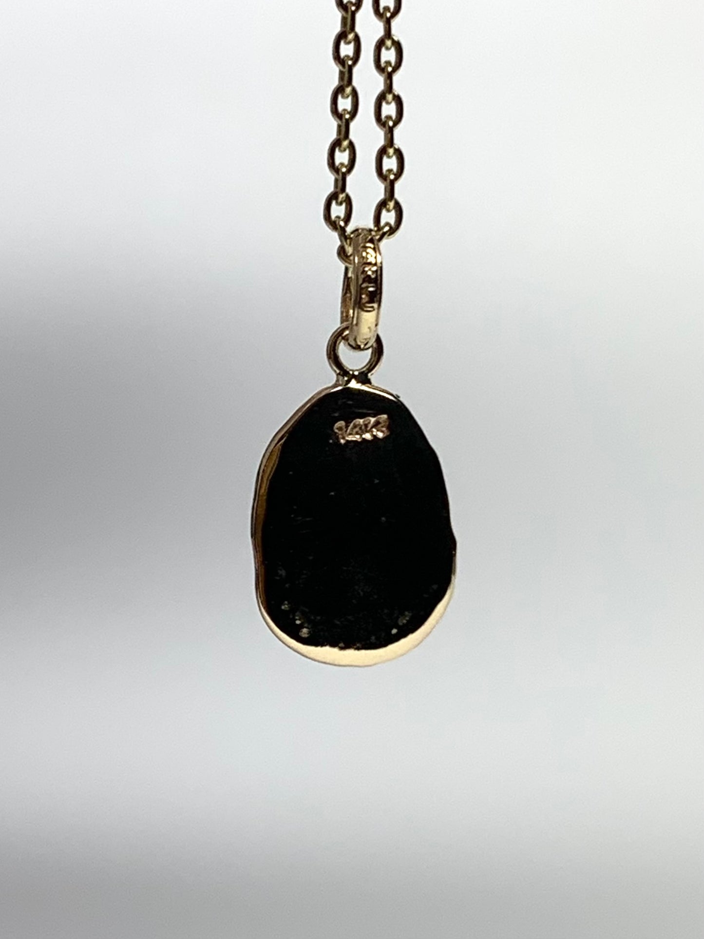14k Solid Yellow Gold Nugget Mini Pendant “Snake”, Tiny Charm
