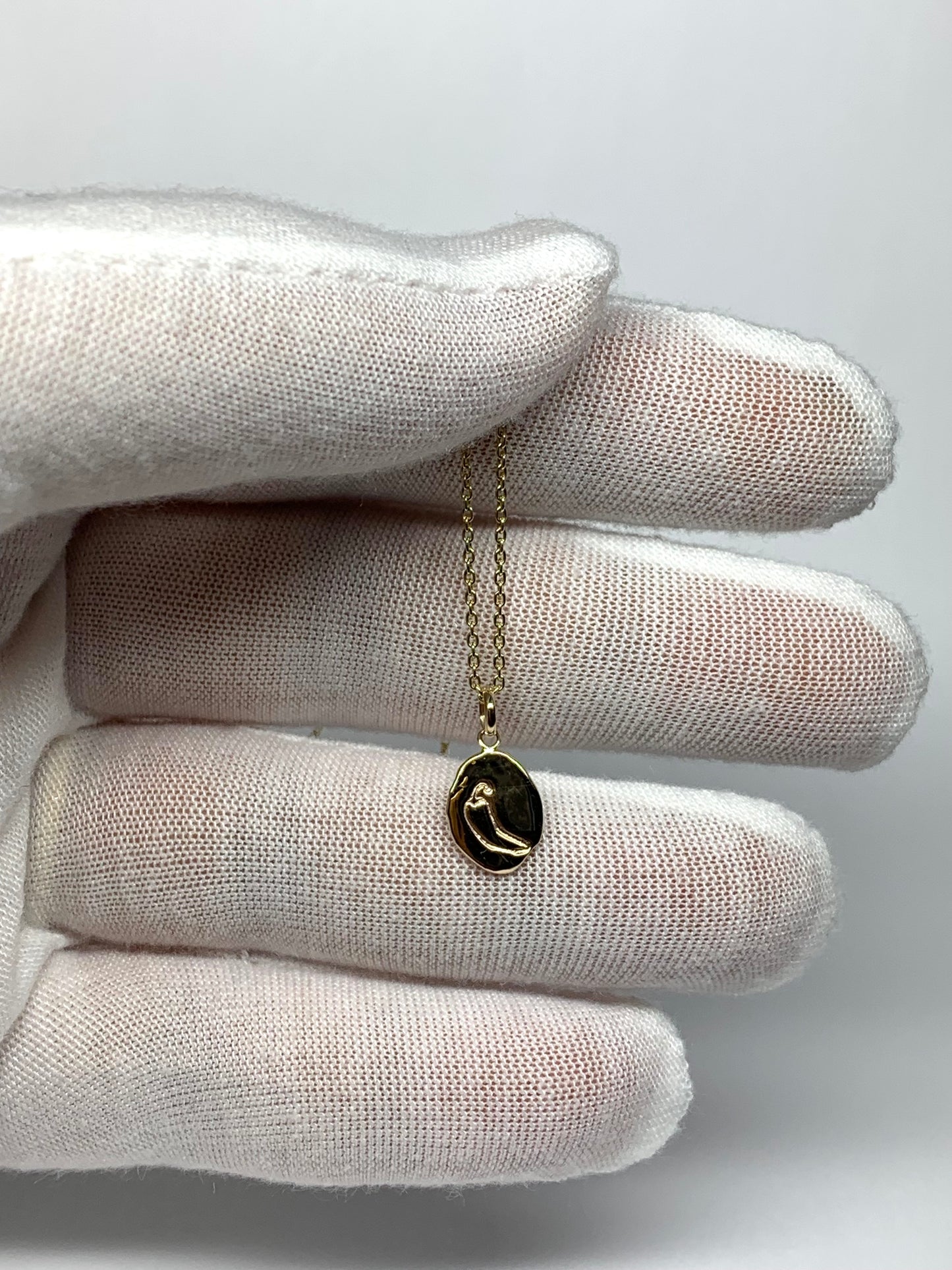 14K Solid Yellow Gold Nugget “Chili Pepper” Mini Pendant, Tiny Charm