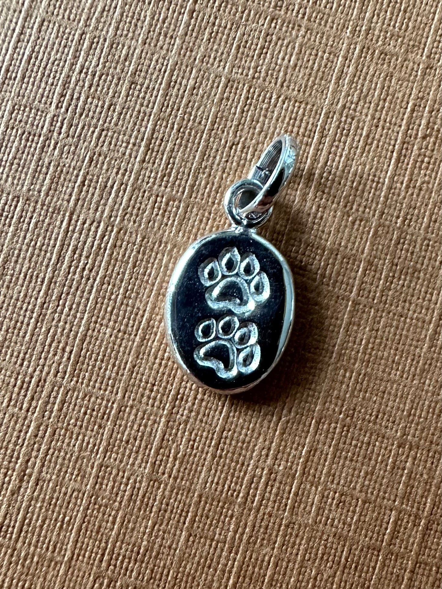 14K Solid White Gold Nugget “Paw” Mini Pendant, Charm