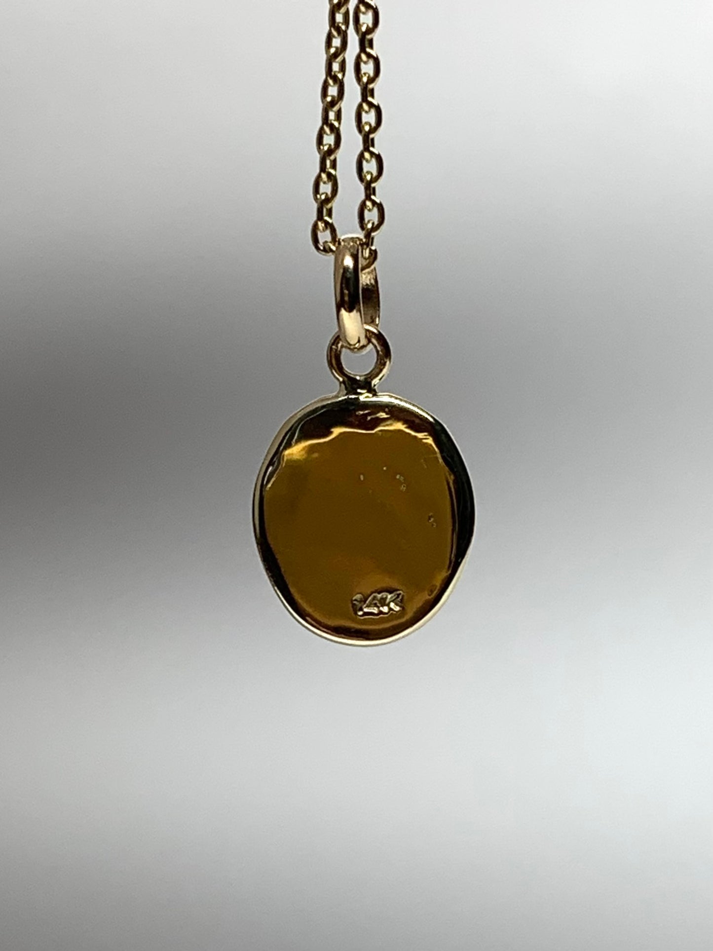 14K Solid Yellow Gold Nugget “Starry Night” Mini Pendant, Tiny Charm