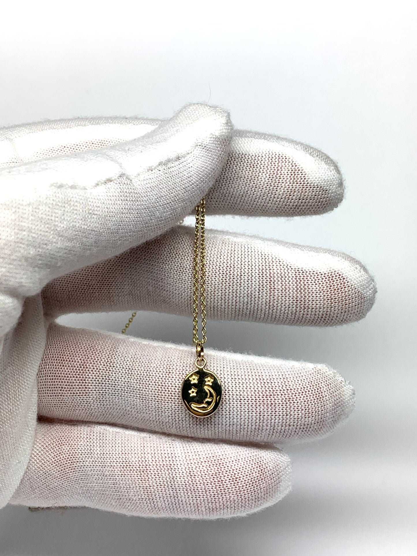 14K Solid Yellow Gold Nugget “Starry Night” Mini Pendant, Tiny Charm