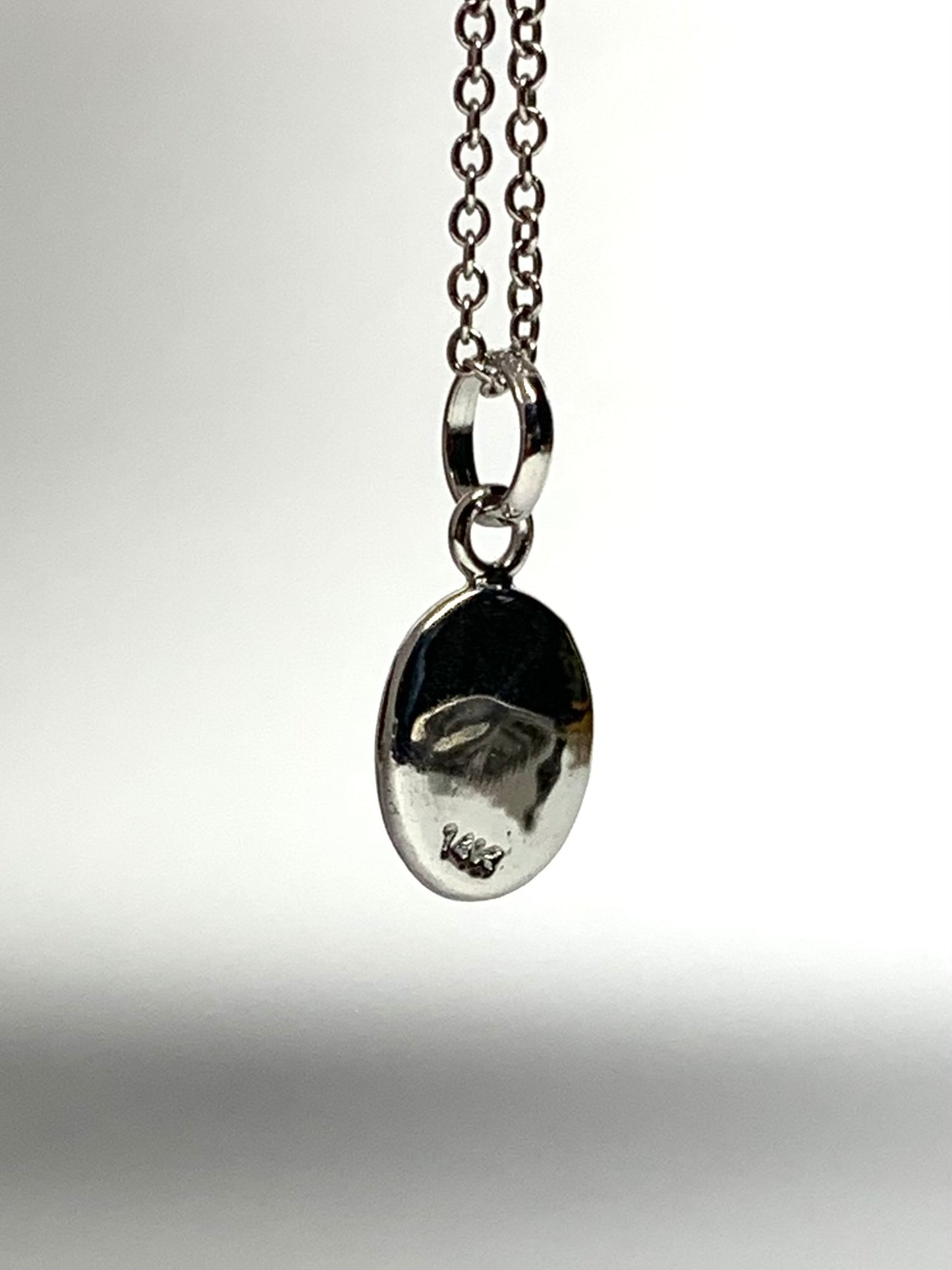14K Solid White Gold Nugget “Paw” Mini Pendant, Charm
