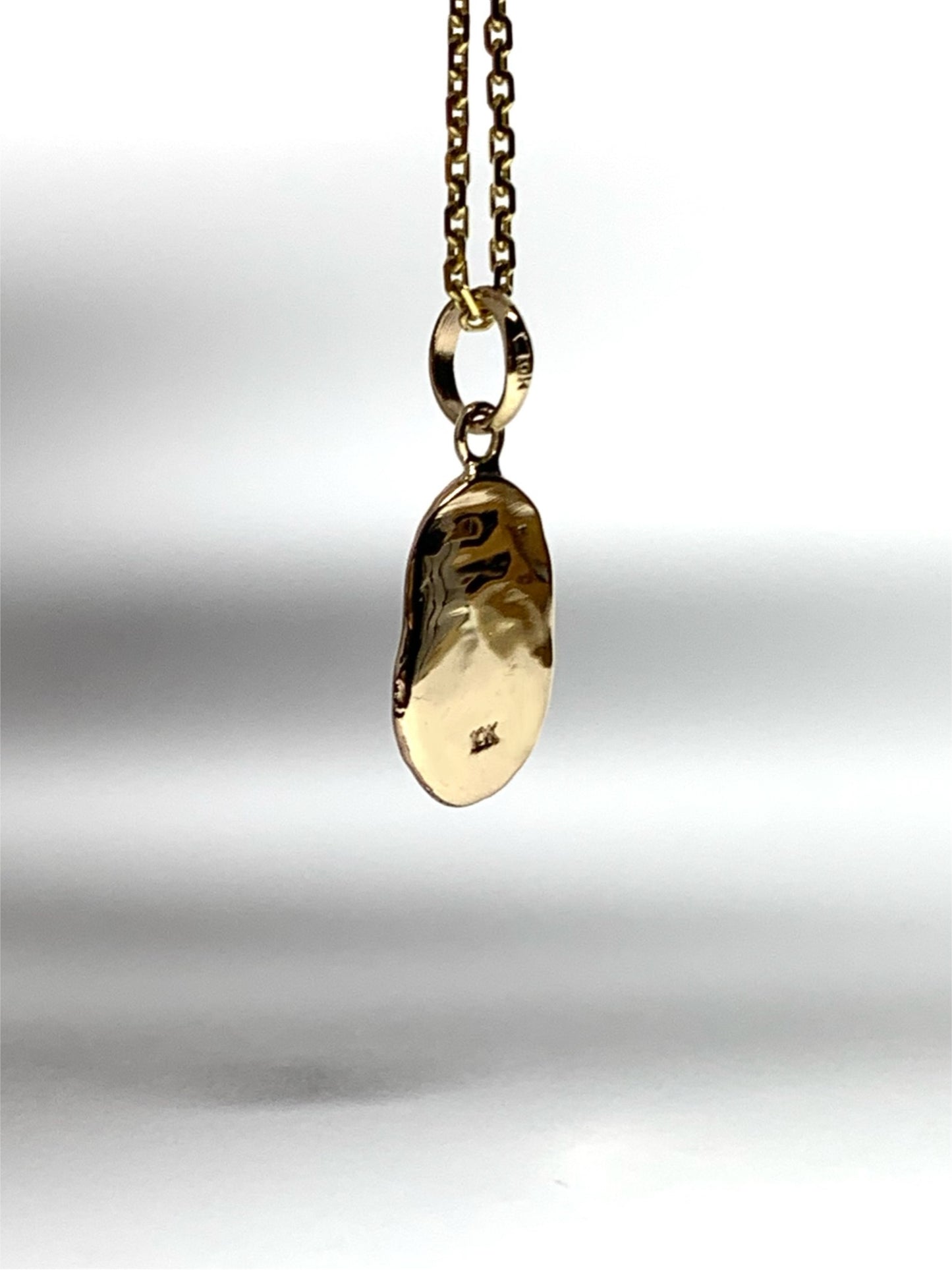 10k Solid Yellow Gold Nugget “Paws” Mini Pendant, Tiny Charm