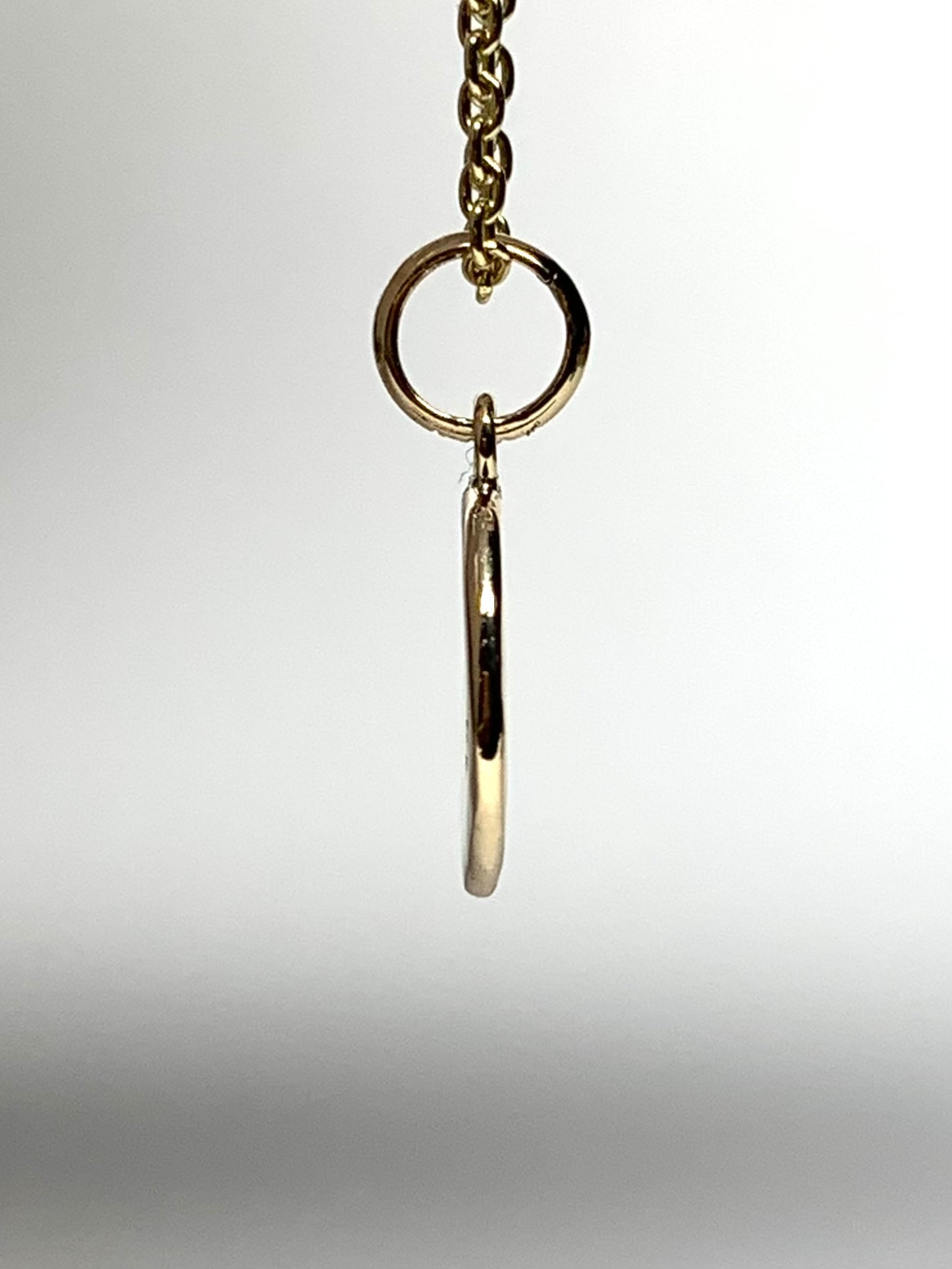 14k Solid Yellow Gold Nugget “Olive Branch”, Mini Pendant, Tiny Charm