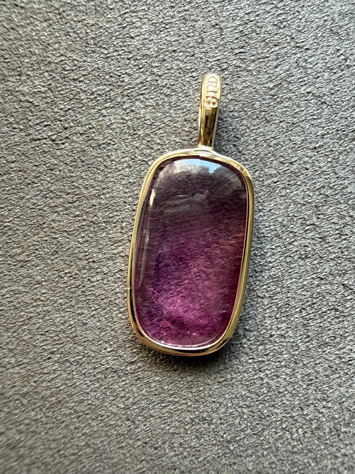 14k Solid Yellow Gold, Natural Pink Tourmaline Pendant