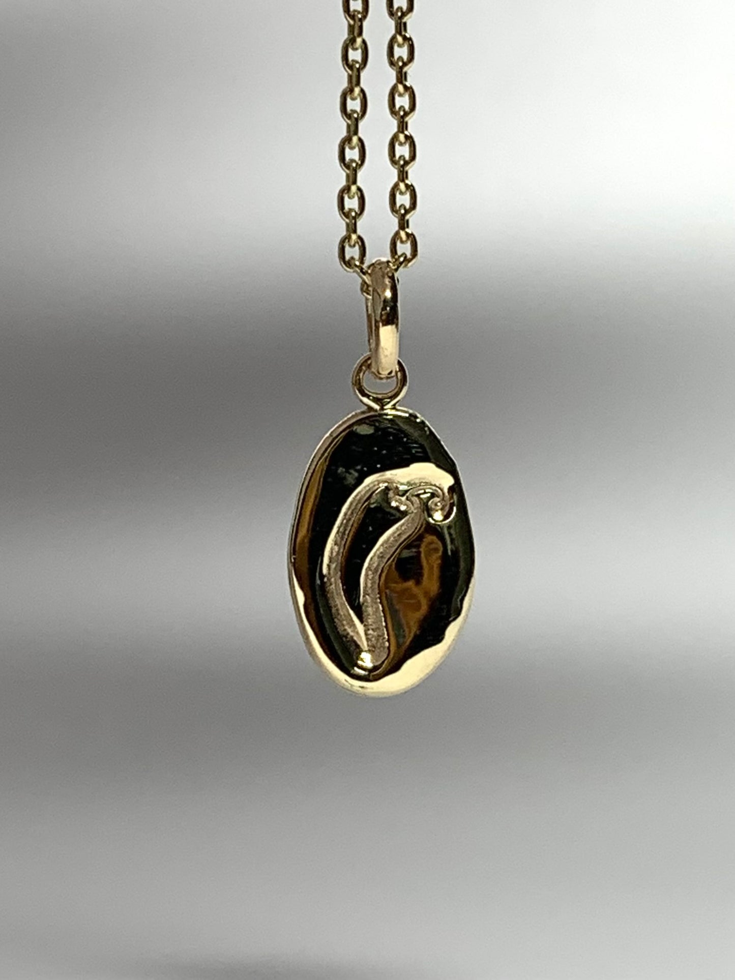 14K Solid Yellow Gold Nugget “Chili Pepper” Mini Pendant, Tiny Charm