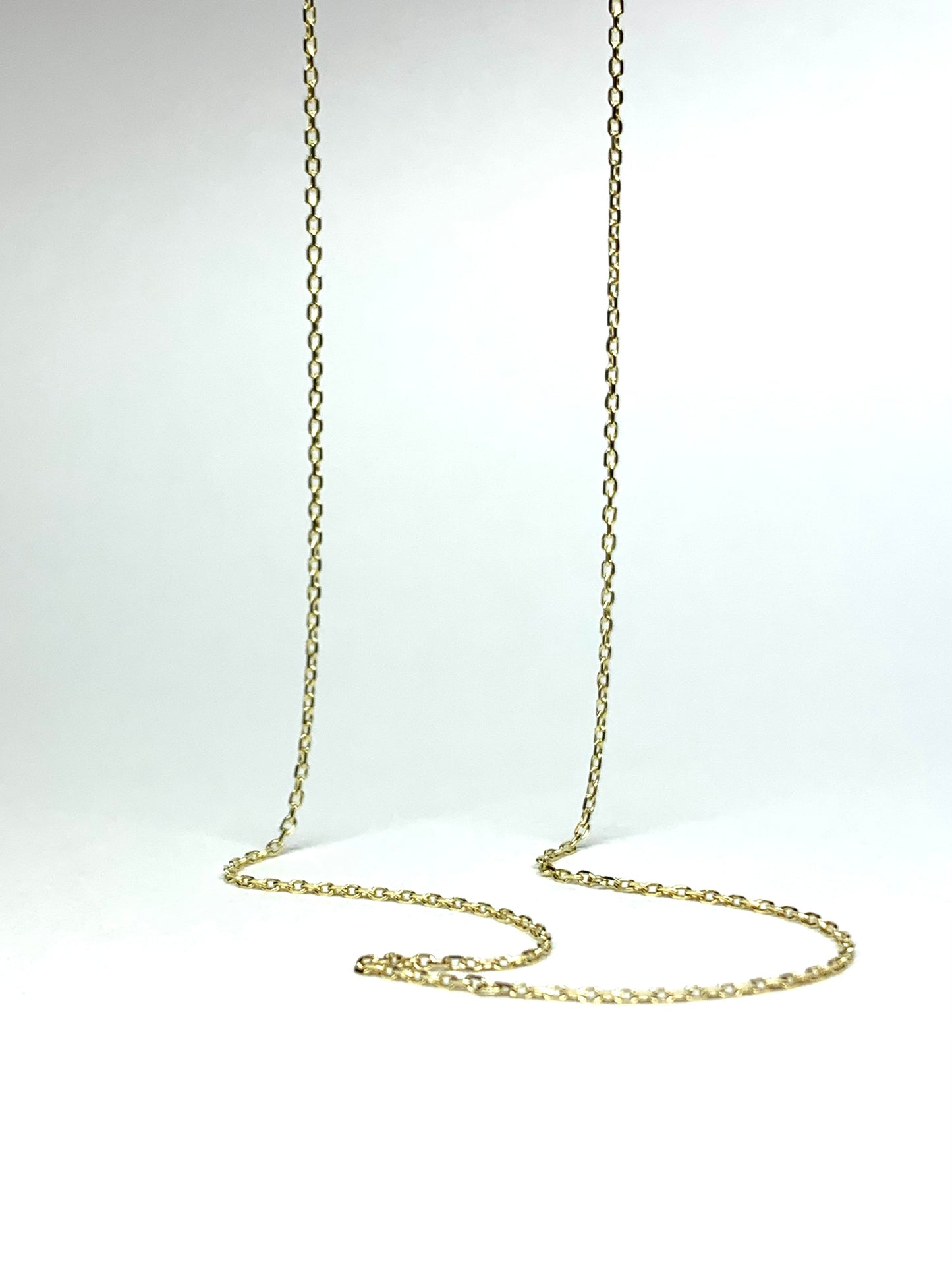 10k Solid Yellow Gold Chain, Pendant Chain, Diamond Cut Cable Style 16”