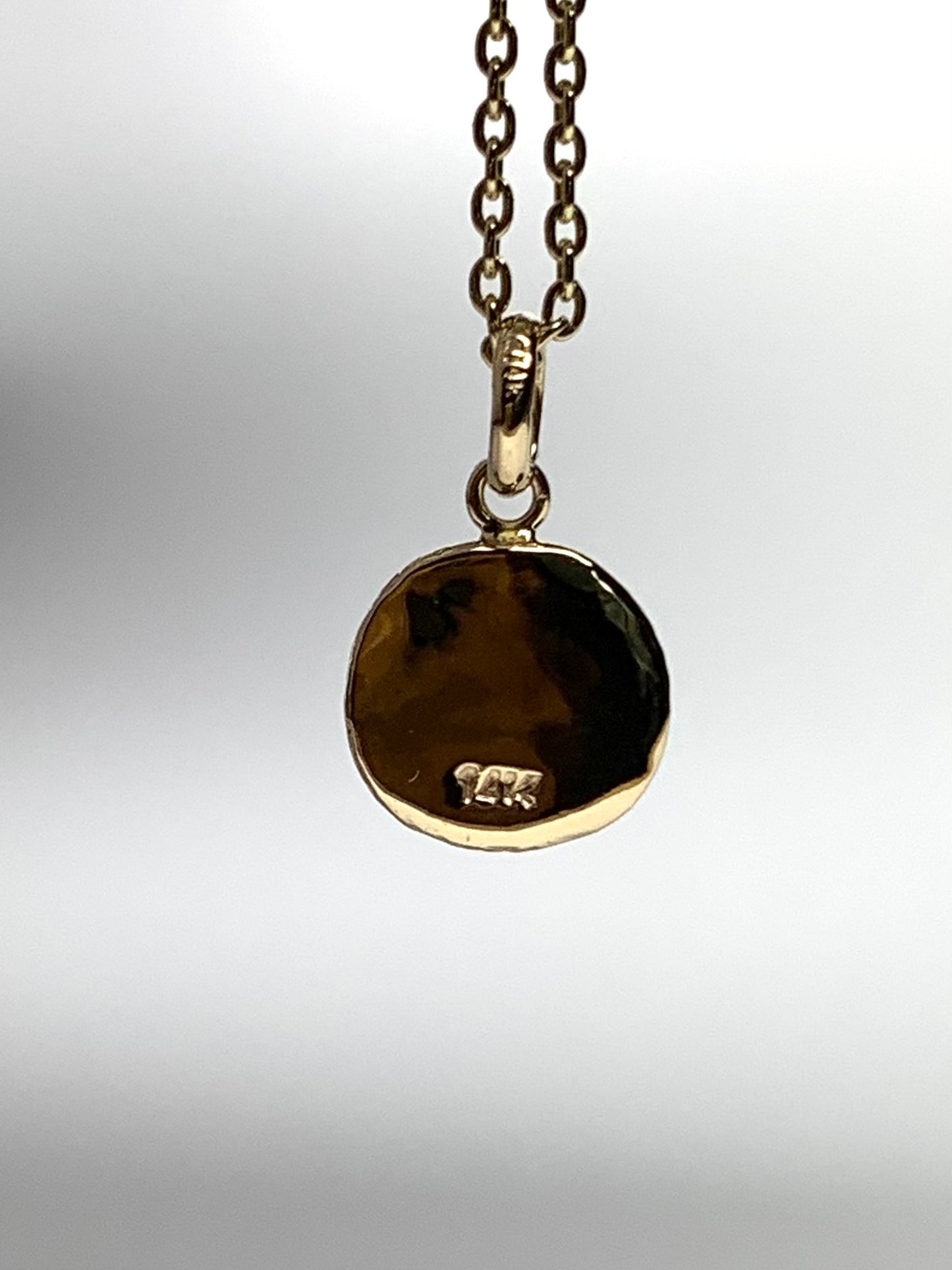 14k Solid Yellow Gold Nugget Mini Pendant “Honey Bee”, Tiny Charm