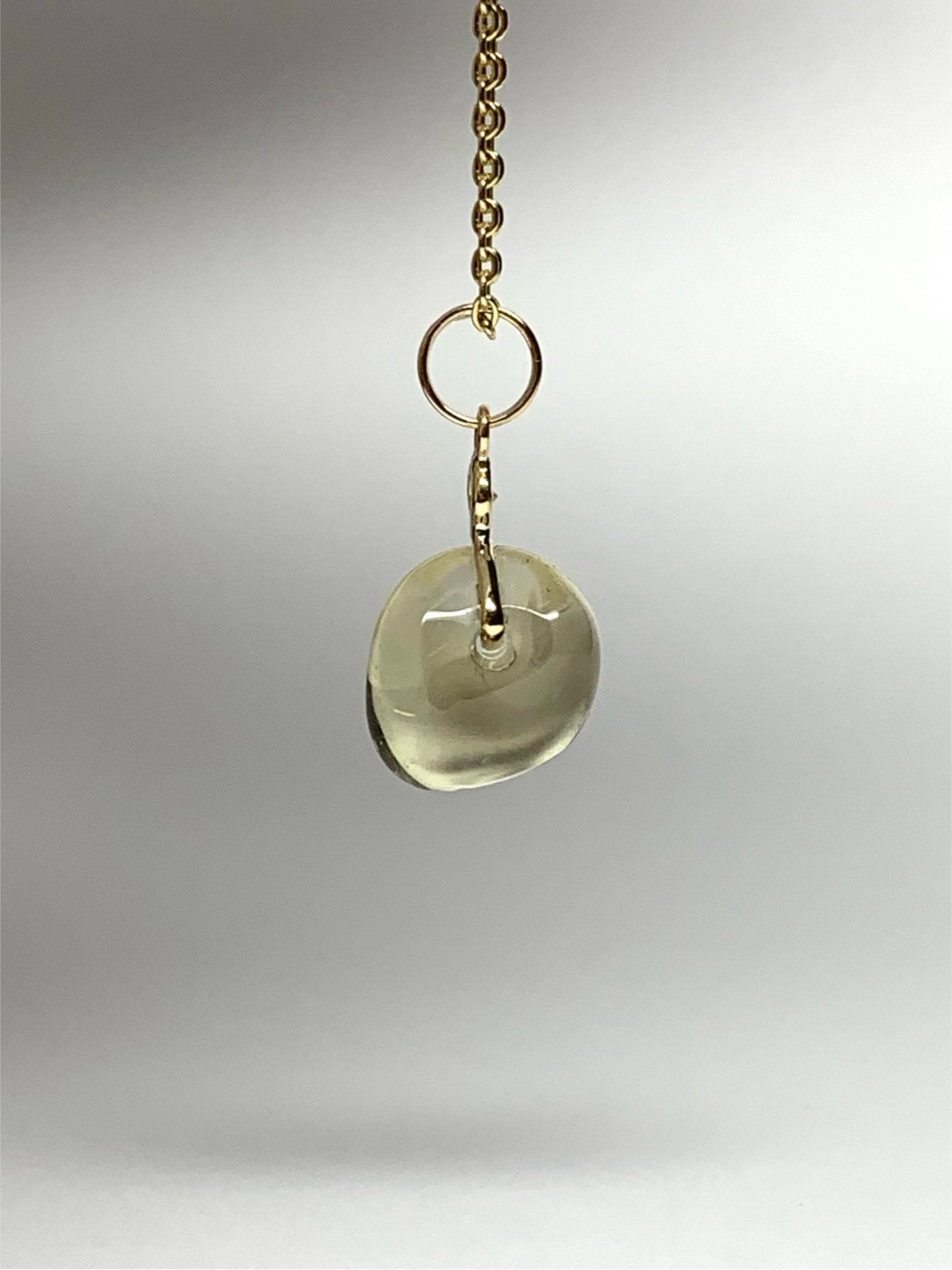 14k Solid Yellow Gold, Diamond, Lemon Quartz Tumbled Nugget Bead Pendant, Mini Size