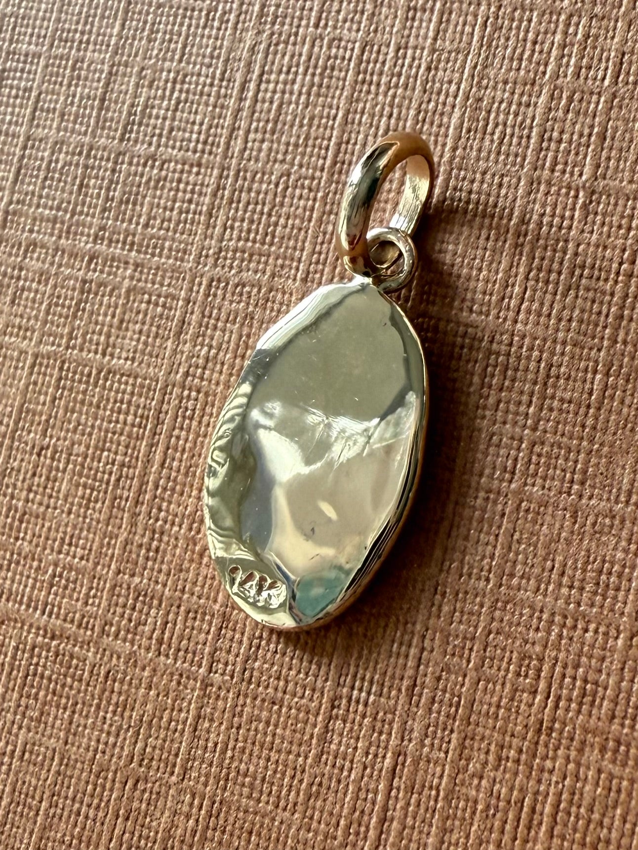 14K Solid Yellow Gold Nugget “Chili Pepper” Mini Pendant, Tiny Charm