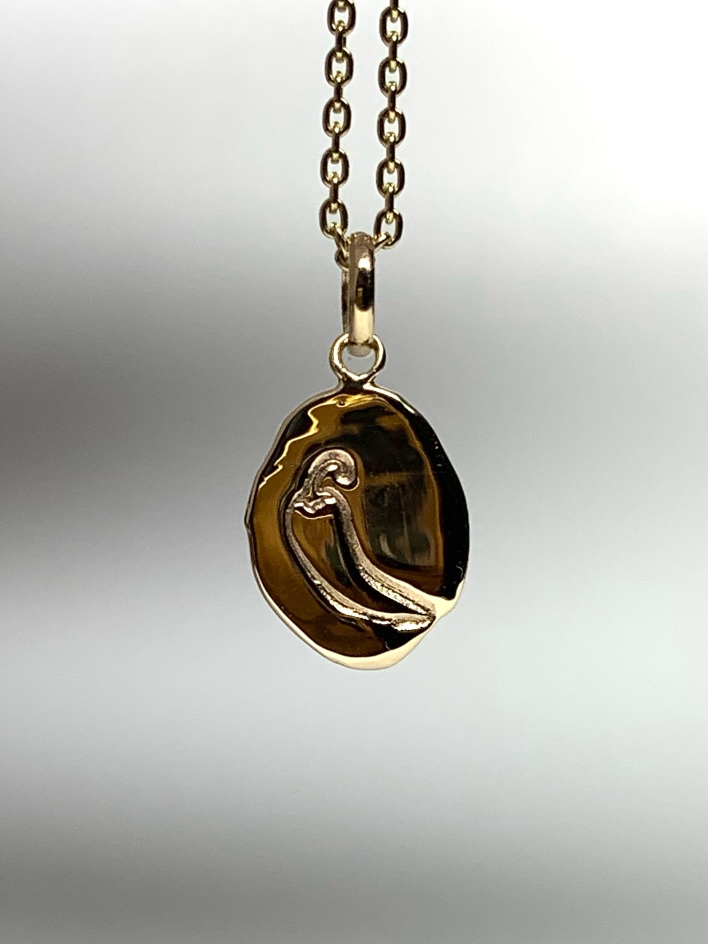 14K Solid Yellow Gold Nugget “Chili Pepper” Mini Pendant, Tiny Charm