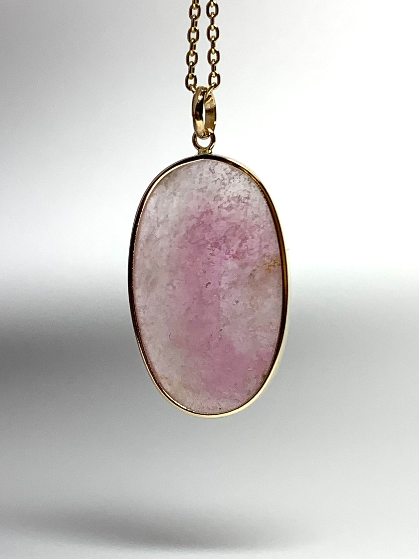 14k Solid Yellow Gold, Natural Pink Tourmaline Pendant