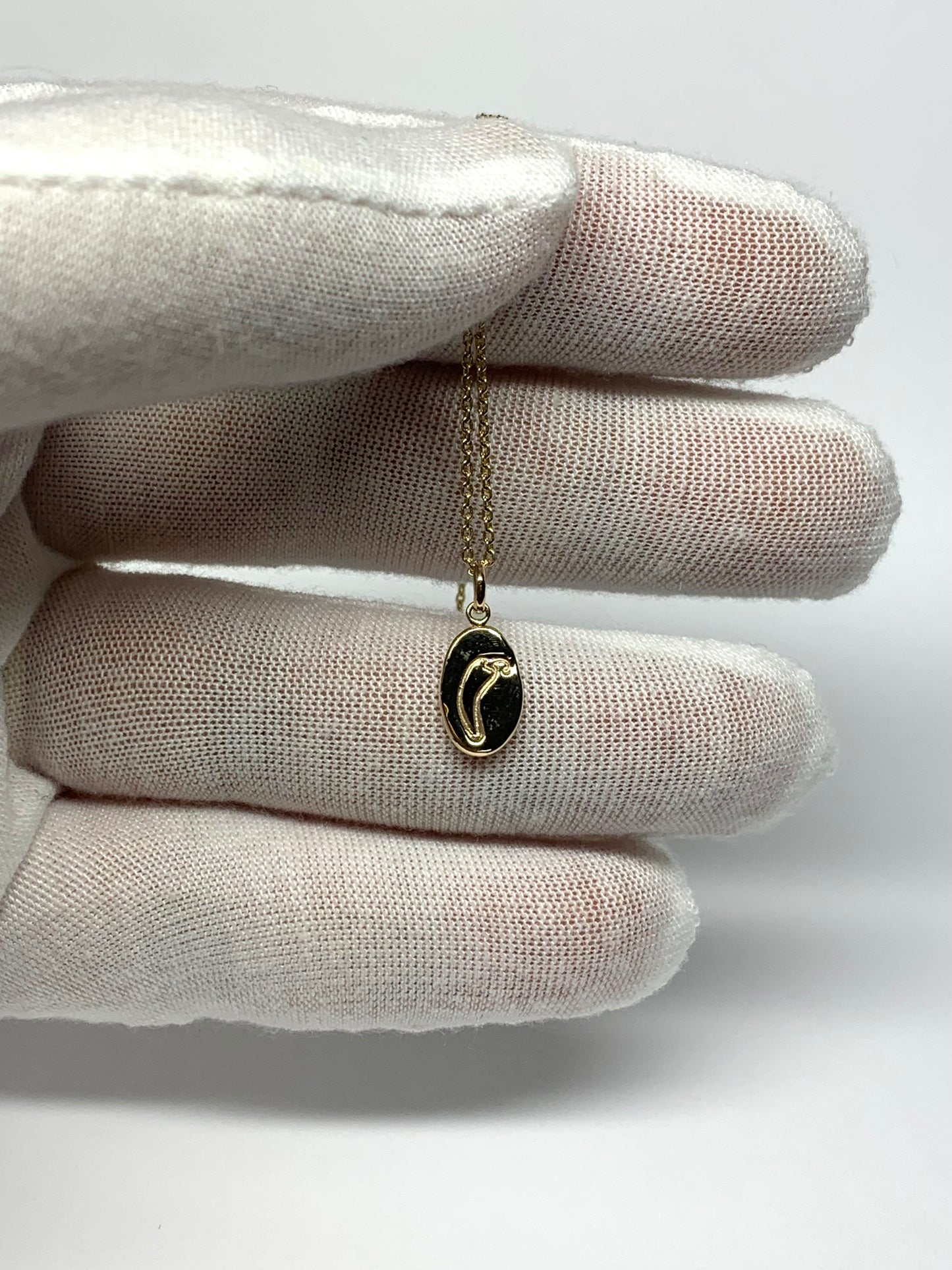 14K Solid Yellow Gold Nugget “Chili Pepper” Mini Pendant, Tiny Charm