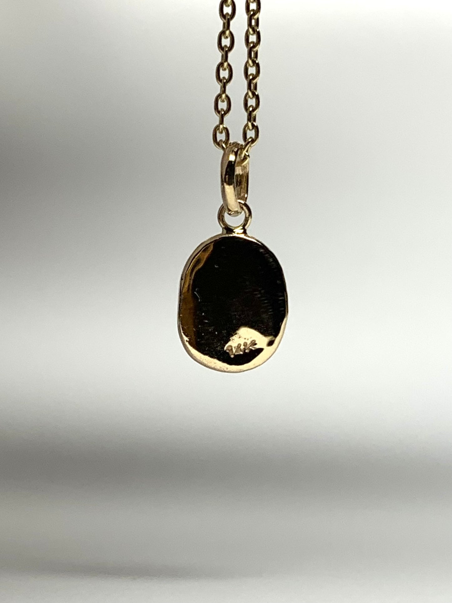 14k Solid Yellow Gold Nugget “Olive Branch”, Mini Pendant, Tiny Charm