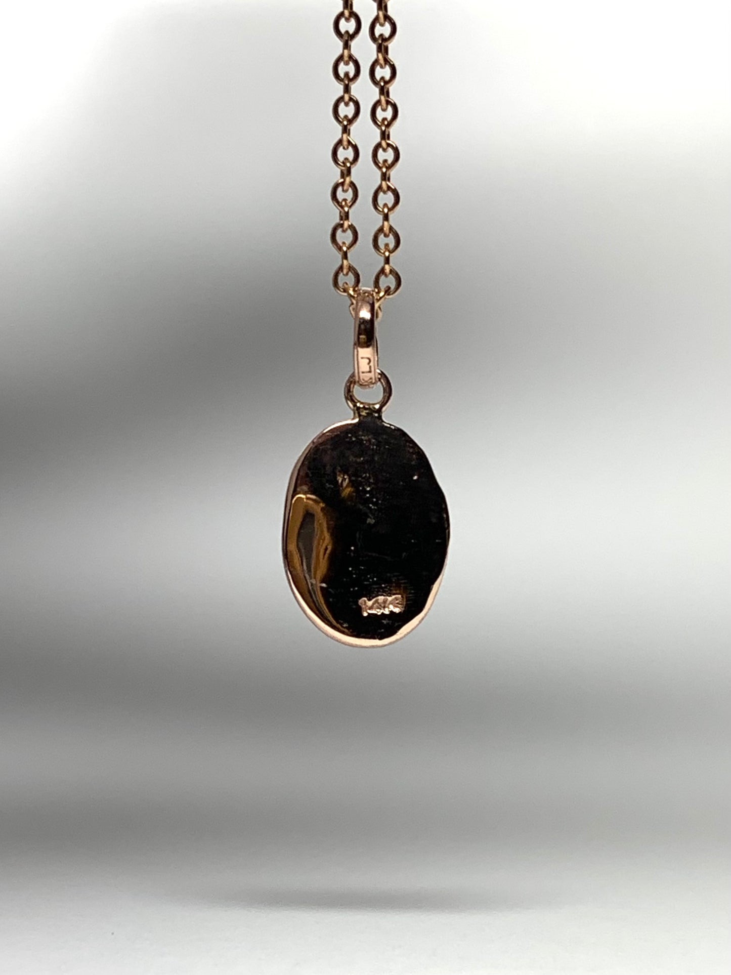 14K Solid Rose Gold Nugget “Starry Night” Mini Pendant, Tiny Charm