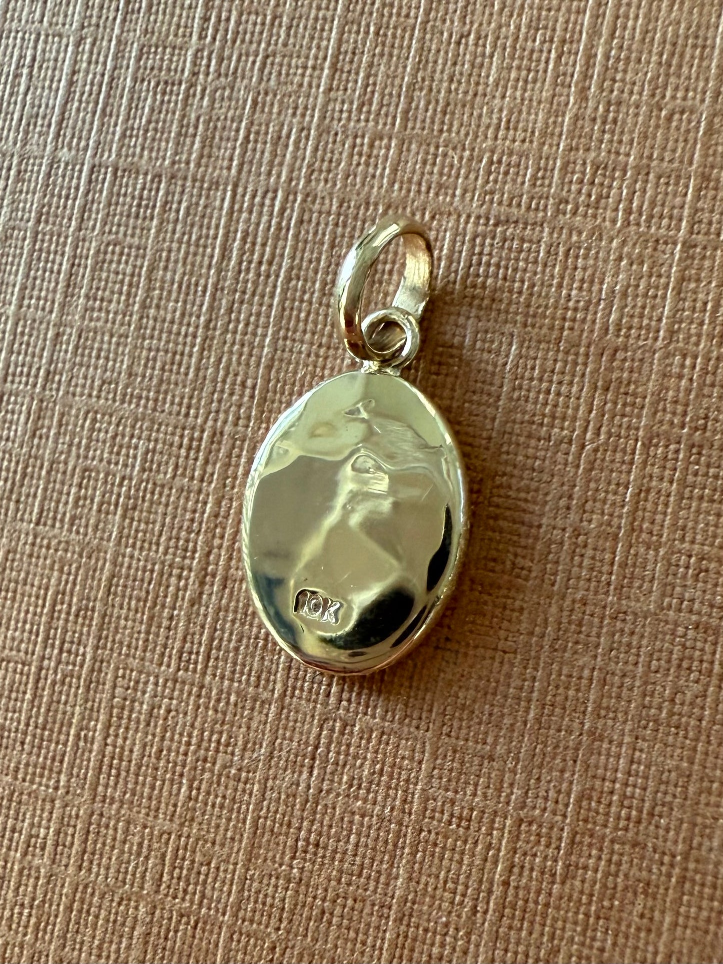 10k Solid Yellow Gold Nugget “Paws” Mini Pendant, Tiny Charm