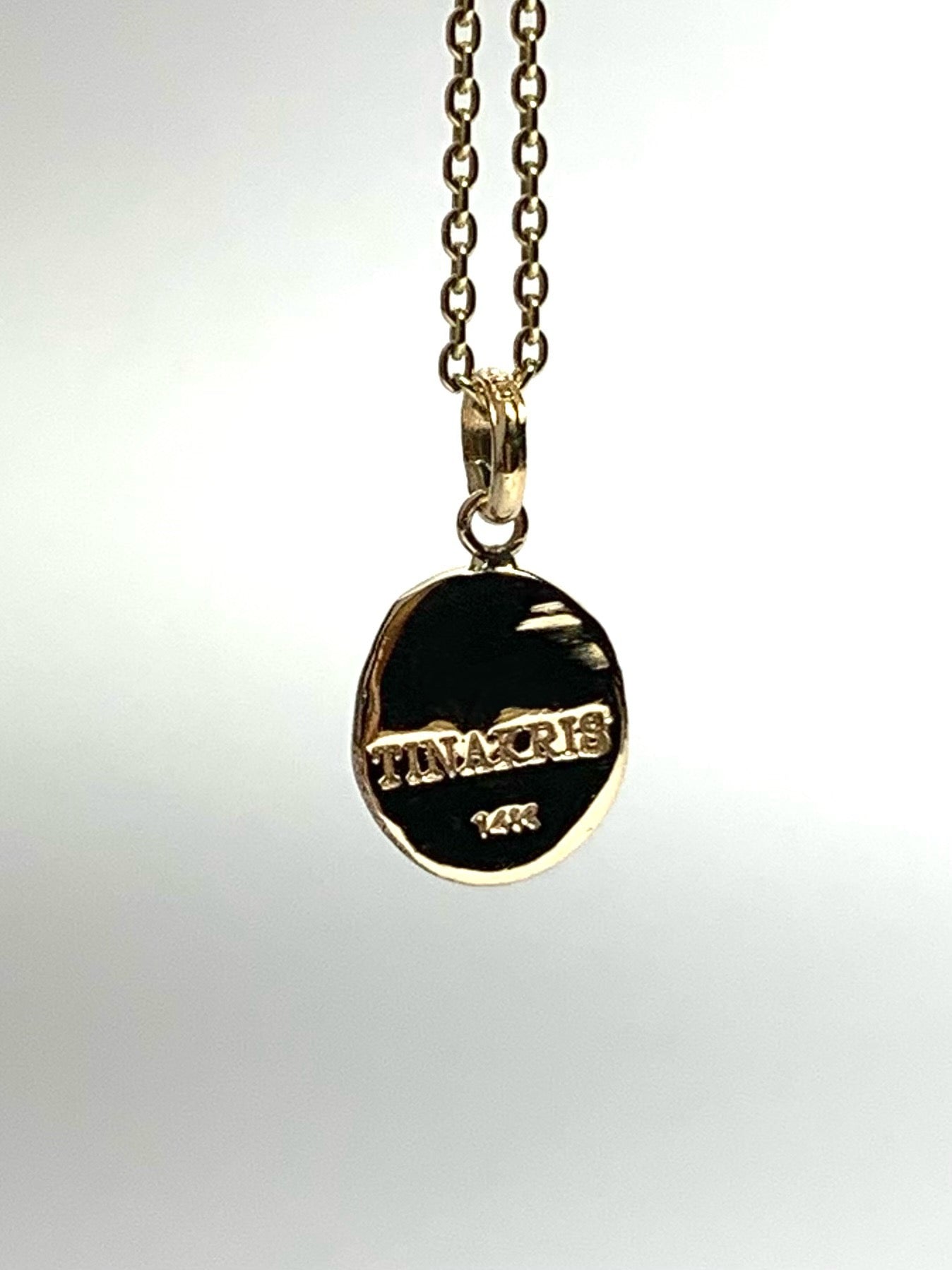 14k Solid Yellow Gold Nugget Mini Pendant “Snake”, Tiny Charm