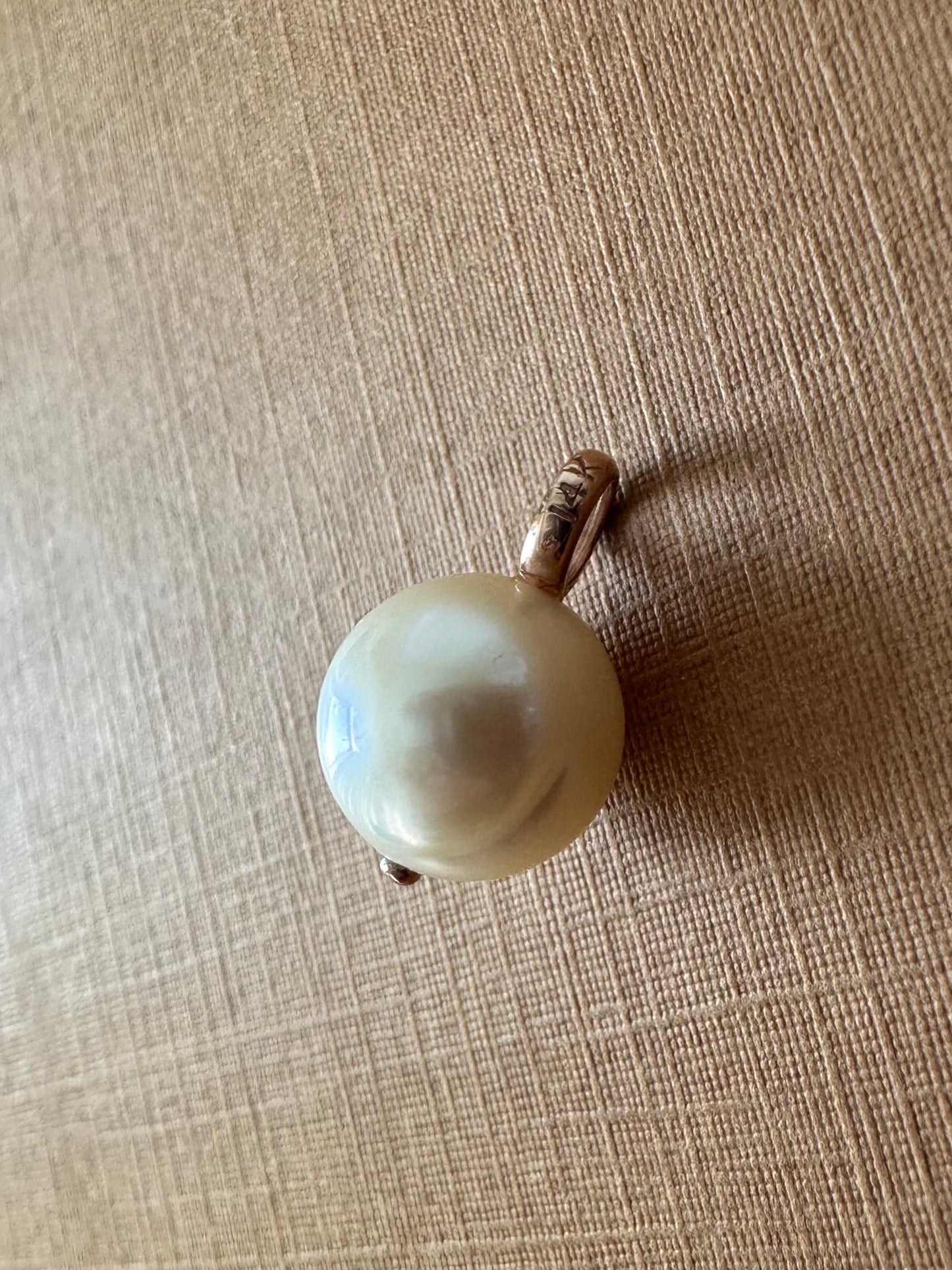 14k Solid Rose Gold, Natural Pearl Mini Pendant