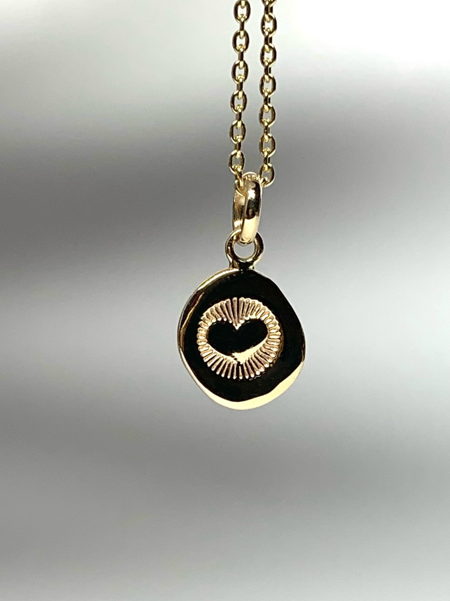 14K Solid Yellow Gold Nugget “Heart” Mini Pendant, Tiny Charm