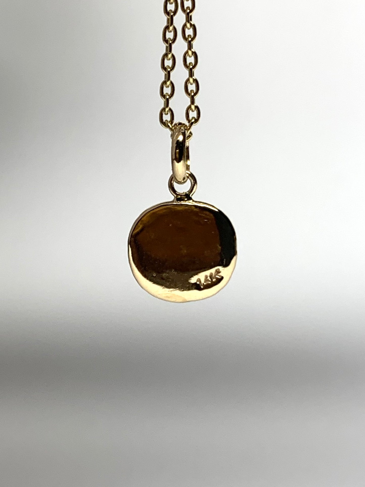 14k Solid Yellow Gold Nugget Mini Pendant “Honey Bee”, Tiny Charm