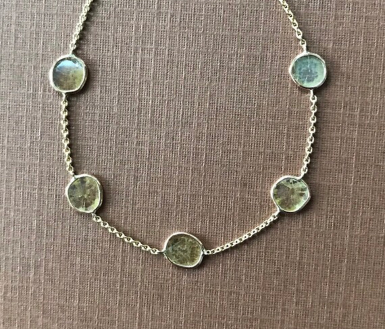 18K Solid Yellow Gold, Natural Diamond Slices Station Bracelet