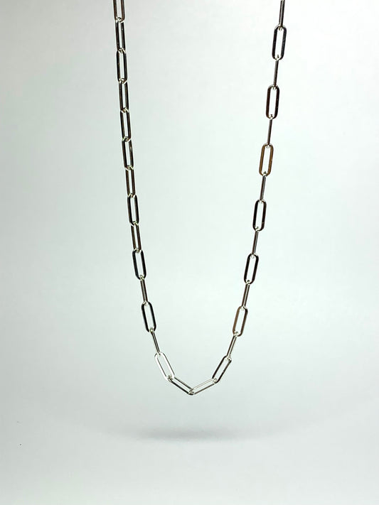 Necklace, Solid 925 Sterling Silver Paperclip Chain