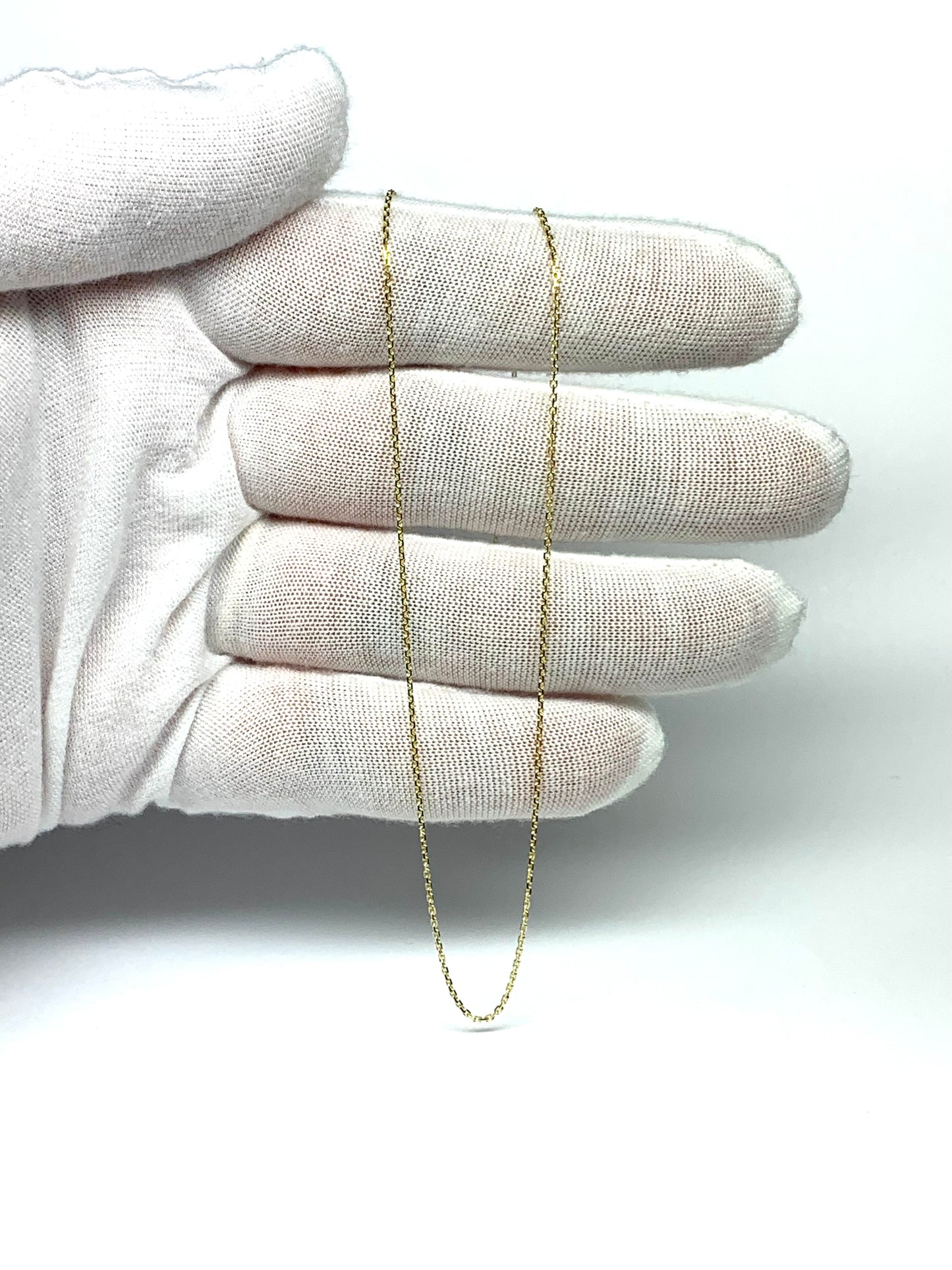 10k Solid Yellow Gold Chain, Pendant Chain, Diamond Cut Cable Style 16”