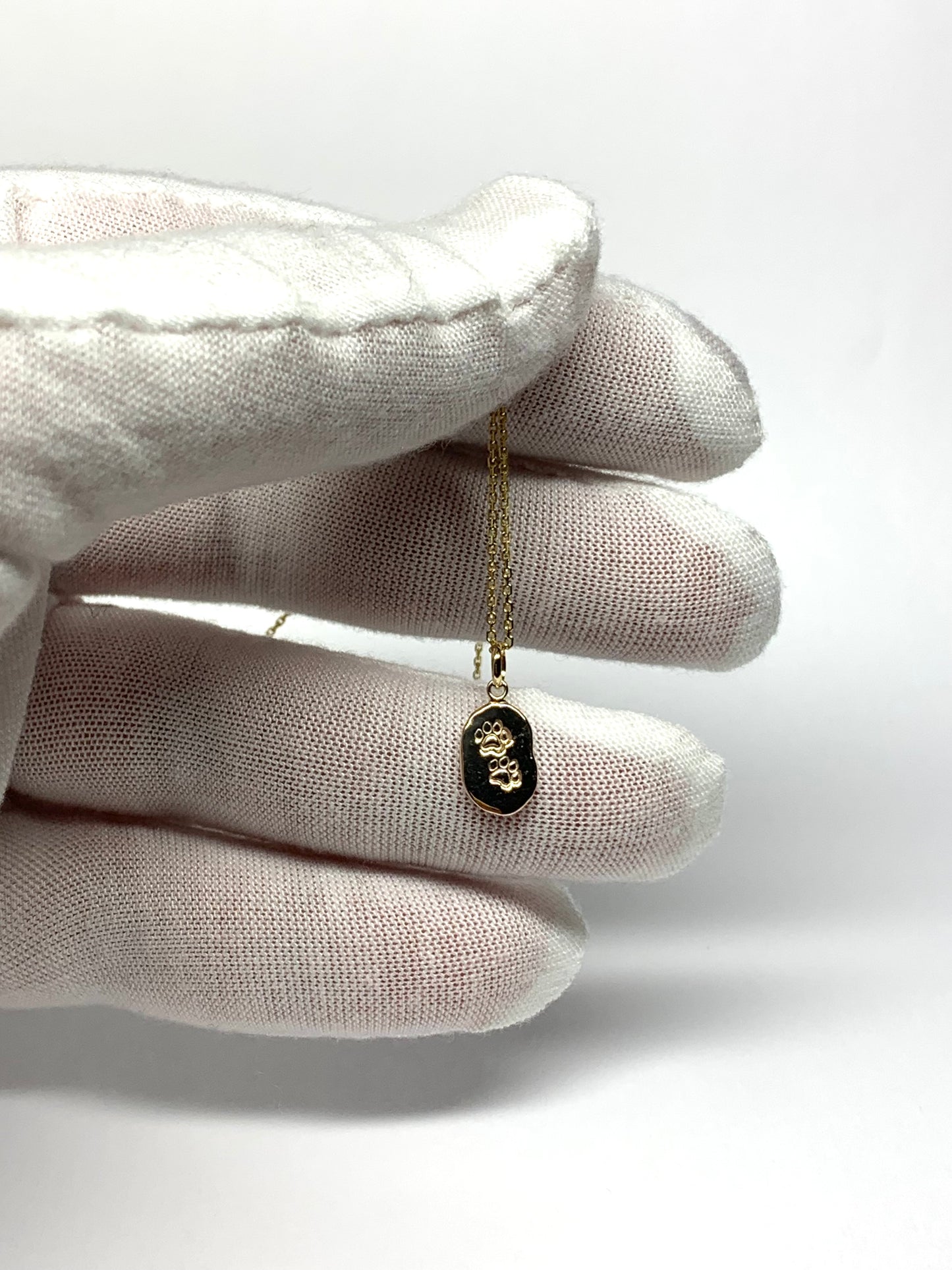 10k Solid Yellow Gold Nugget “Paws” Mini Pendant, Tiny Charm