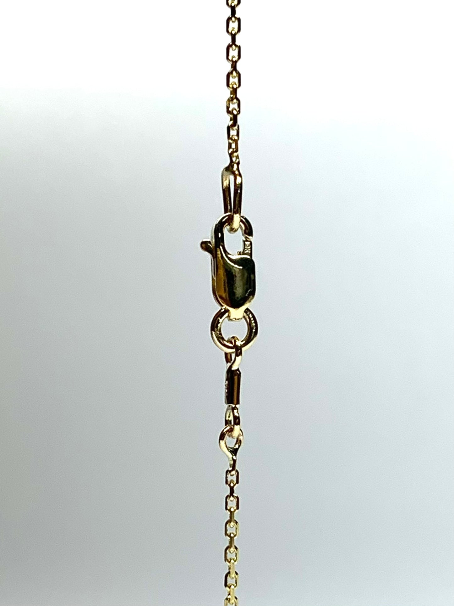 10k Solid Yellow Gold Chain, Pendant Chain, Diamond Cut Cable Style 16”