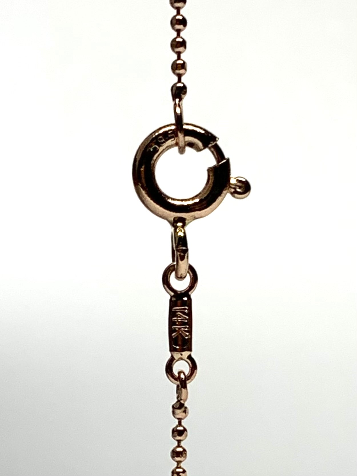 Anklet, 14k Solid Rose Pink Gold Bead Chain, 9”