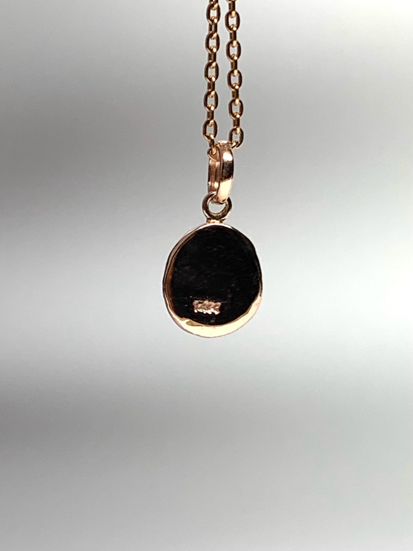 14K Solid Rose Gold Nugget “Lotus” Mini Pendant, Tiny Charm
