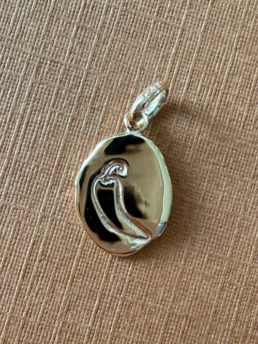 14K Solid Yellow Gold Nugget “Chili Pepper” Mini Pendant, Tiny Charm