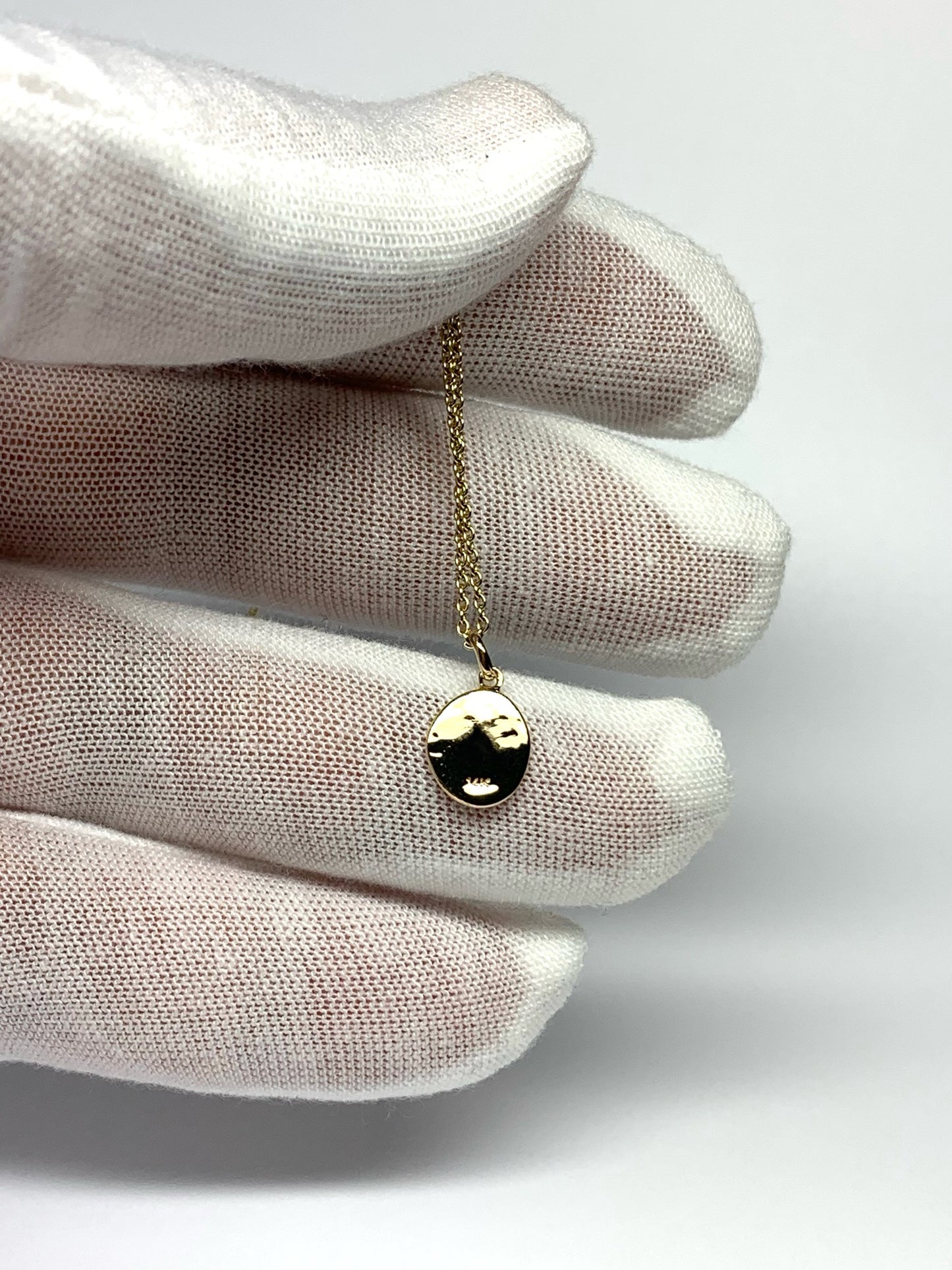 14K Solid Yellow Gold Nugget “Starry Night” Mini Pendant, Tiny Charm