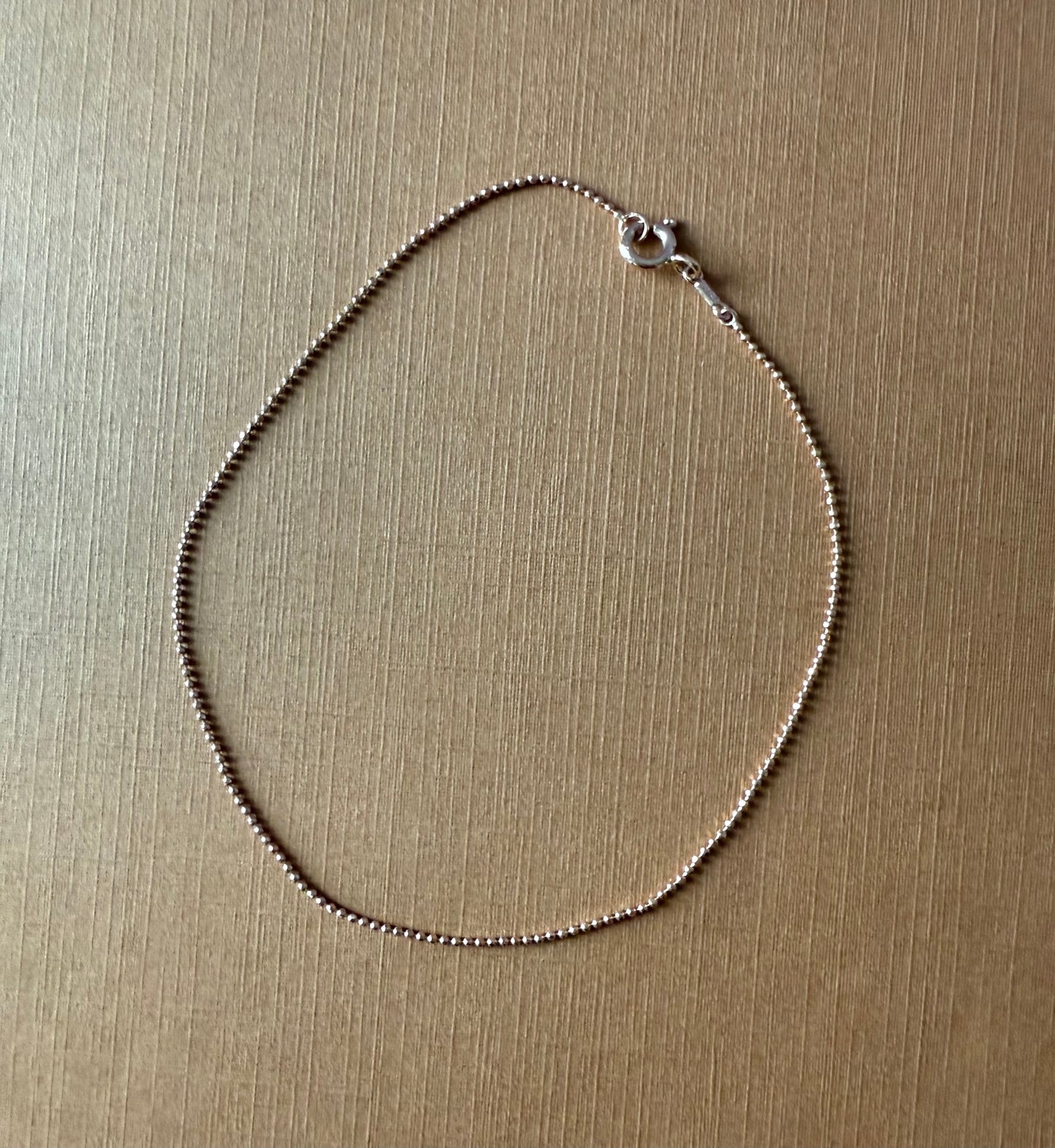 Anklet, 14k Solid Rose Pink Gold Bead Chain, 9”