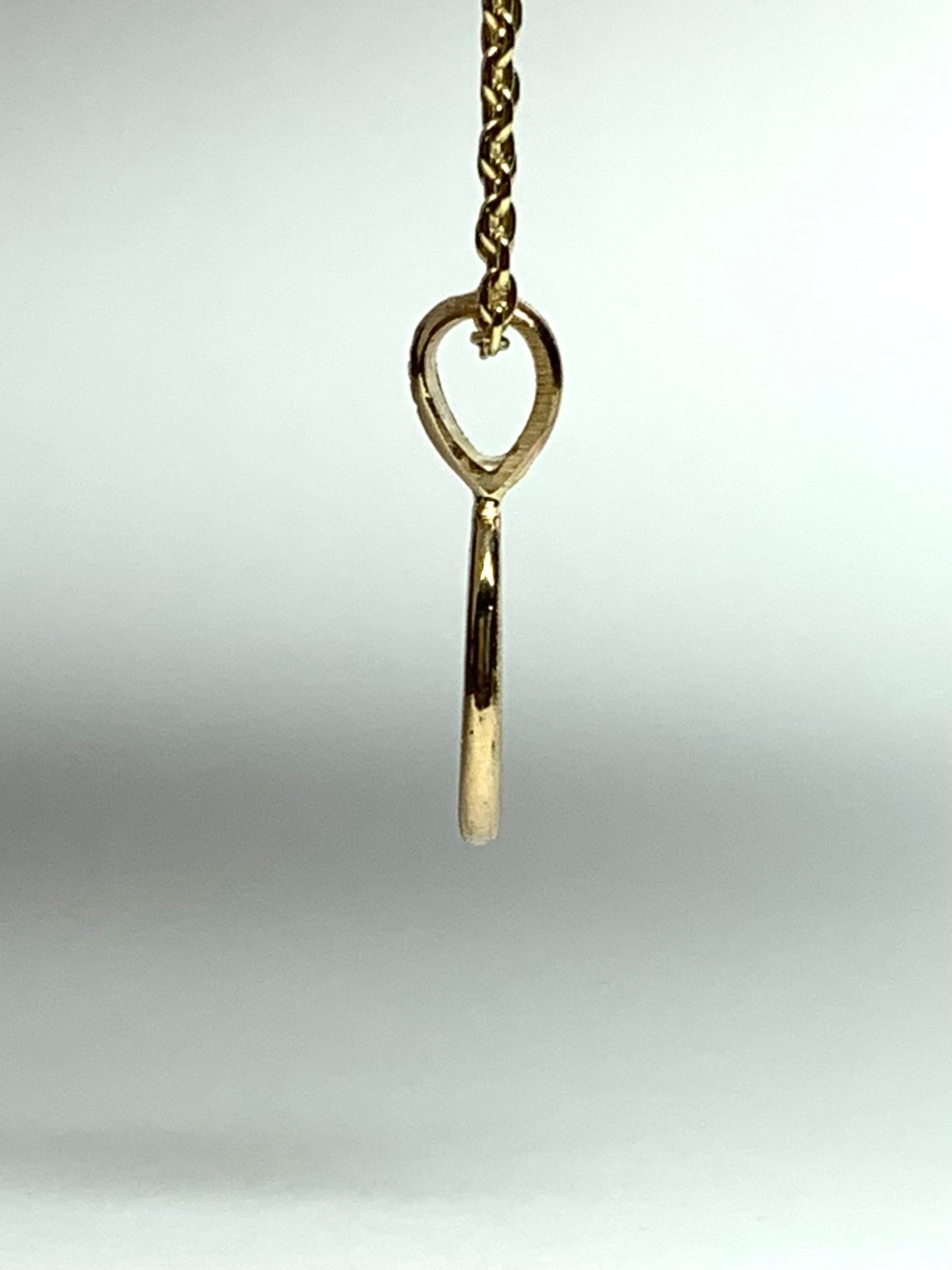 14k Solid Yellow Gold Nugget “Olive Branch”, Mini Pendant, Tiny Charm, Brushed Satin Finish