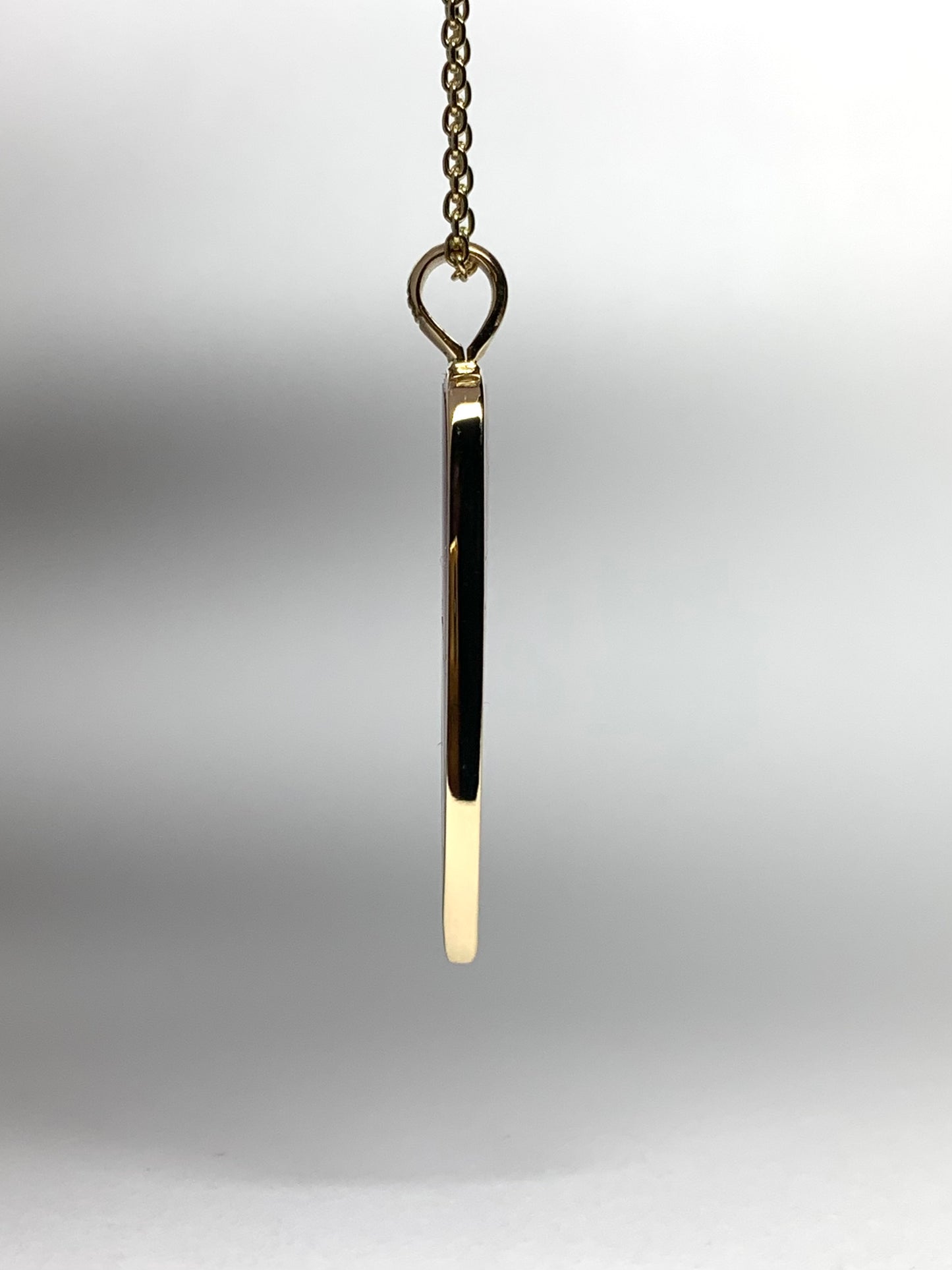 14k Solid Yellow Gold, Natural Bicolor Green Pink Tourmaline “Arrowhead” Pendant