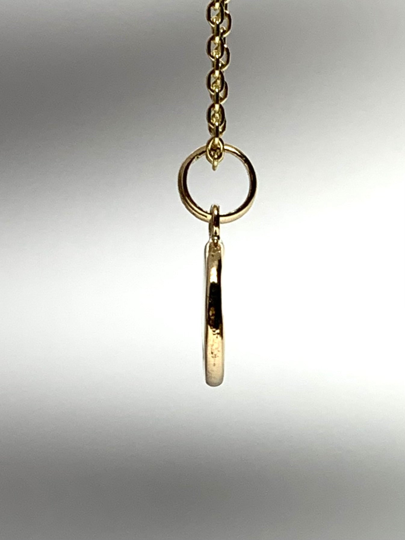 14K Solid Yellow Gold Nugget “Infinity” Mini Pendant, Tiny Charm