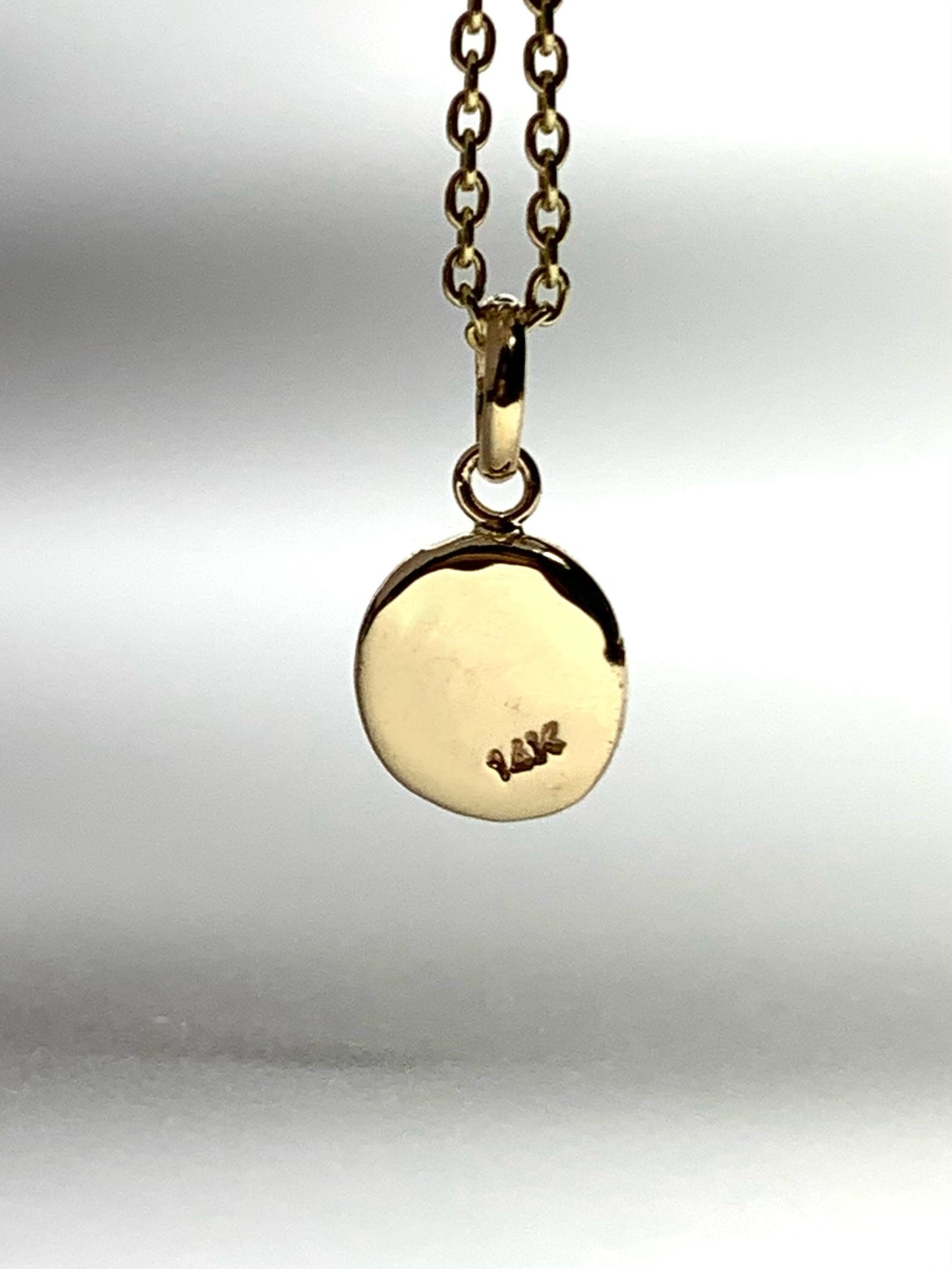 14K Solid Yellow Gold Nugget “Paw” Mini Pendant, Tiny Charm