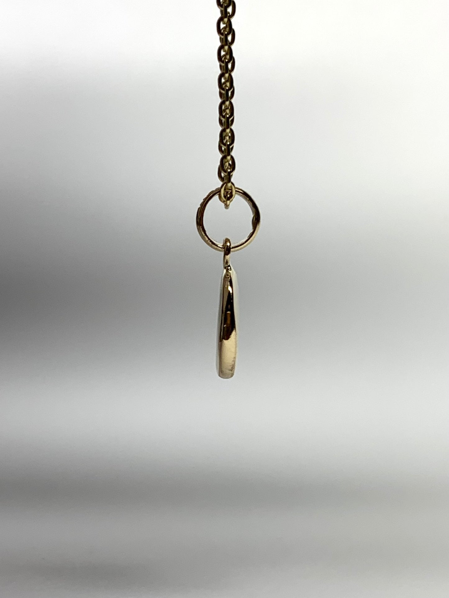 14K Solid Yellow Gold Plain Nugget Mini Pendant, Tiny Charm