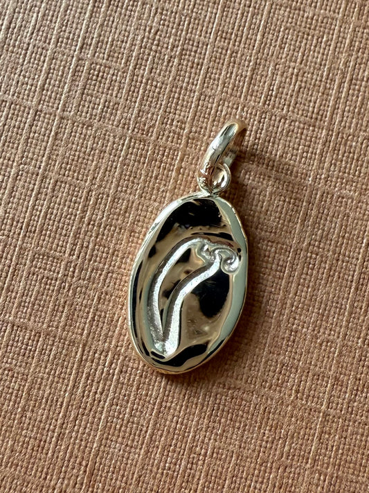 14K Solid Yellow Gold Nugget “Chili Pepper” Mini Pendant, Tiny Charm