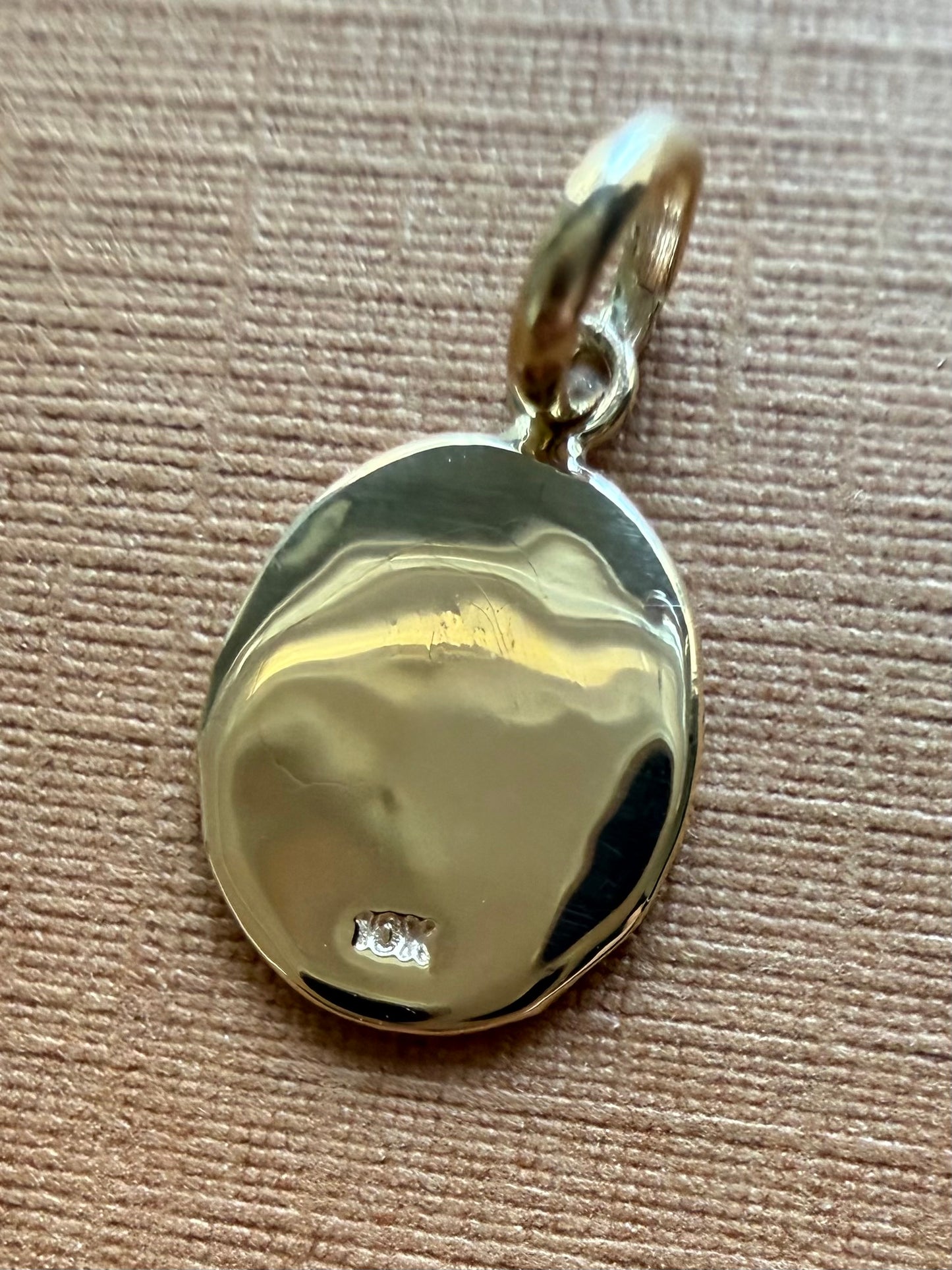 10k Solid Yellow Gold Nugget Mini Pendant “Cat”, Tiny Charm