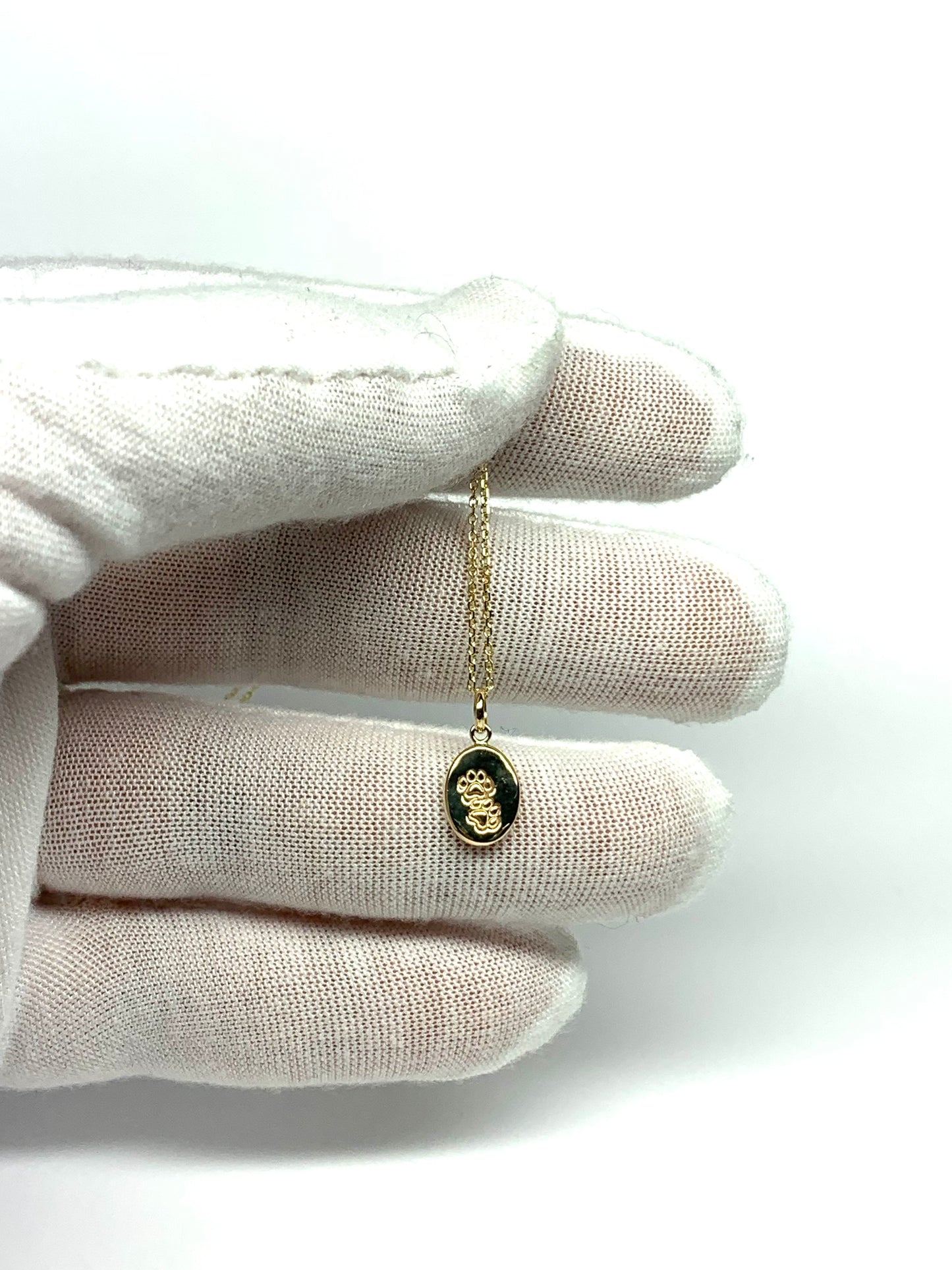 10k Solid Yellow Gold Nugget “Paws” Mini Pendant, Tiny Charm