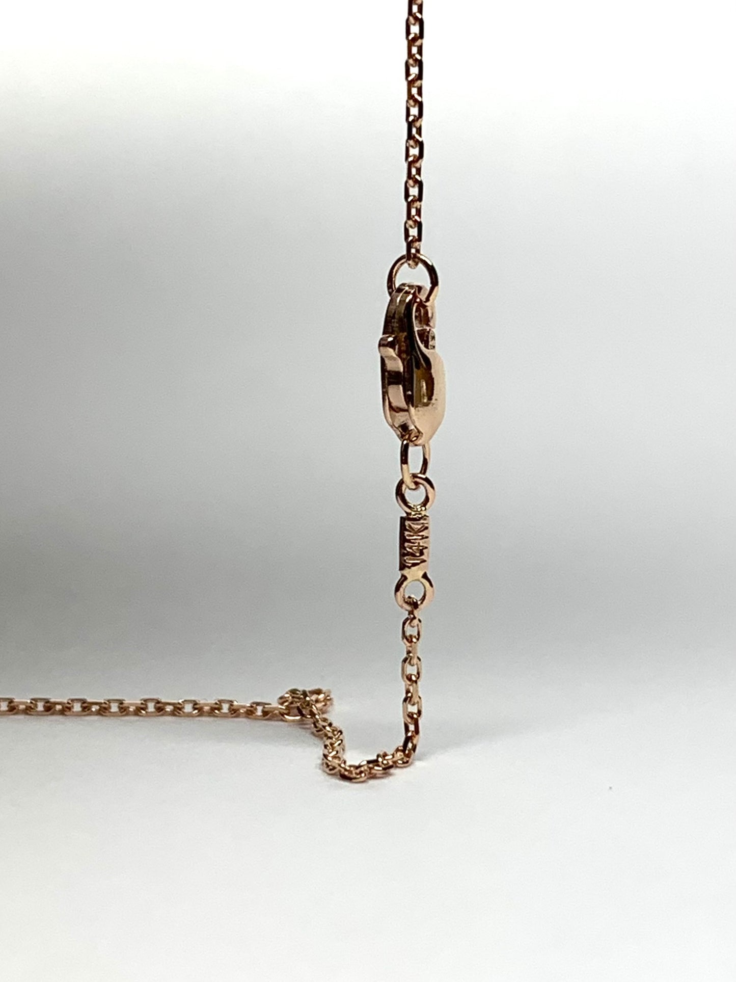 14k Solid Rose Pink Gold Chain, Pendant Chain, Cable Style 18”
