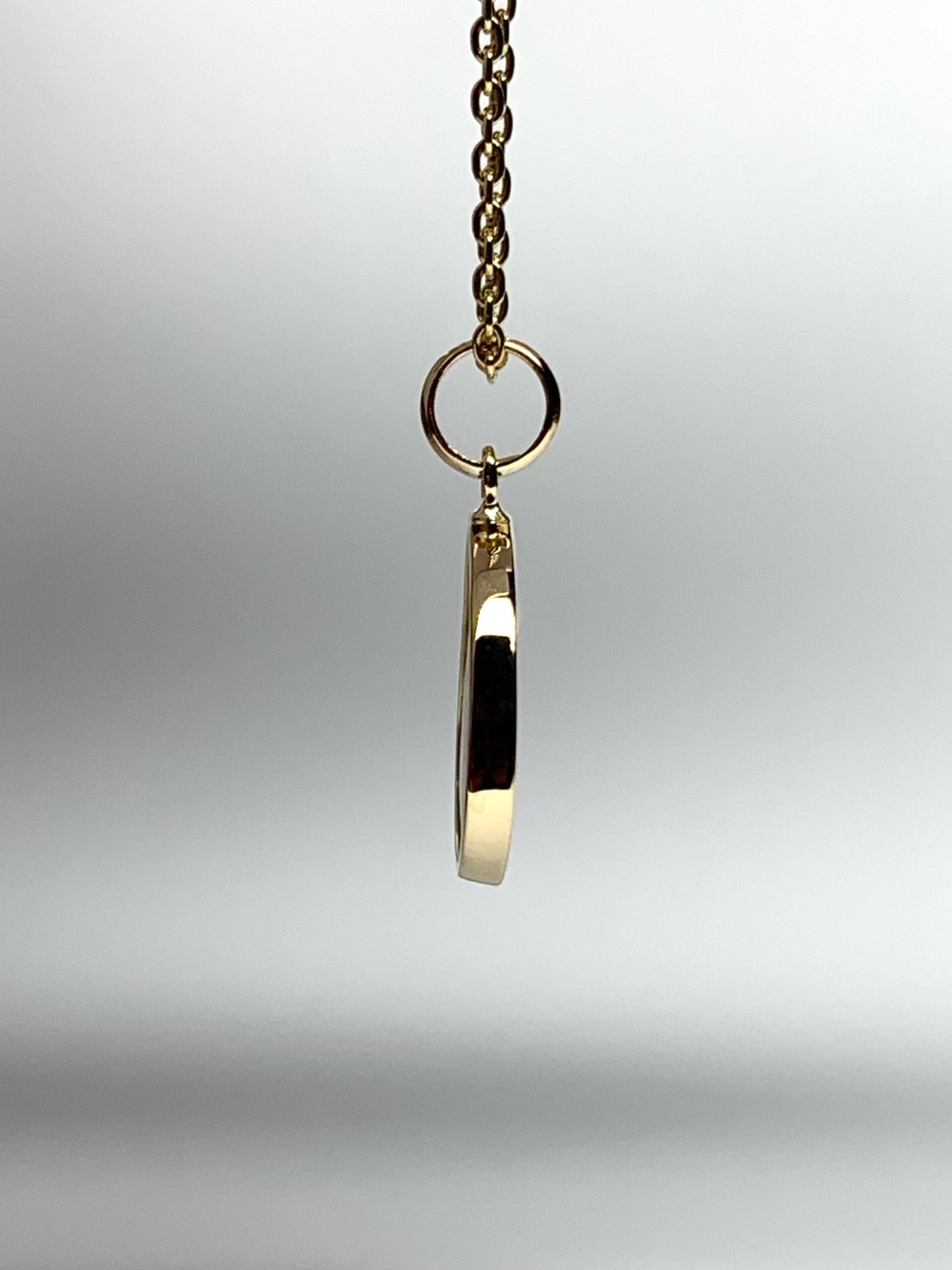 14k Solid Yellow Gold, Natural Pink Green Tourmaline Pendant