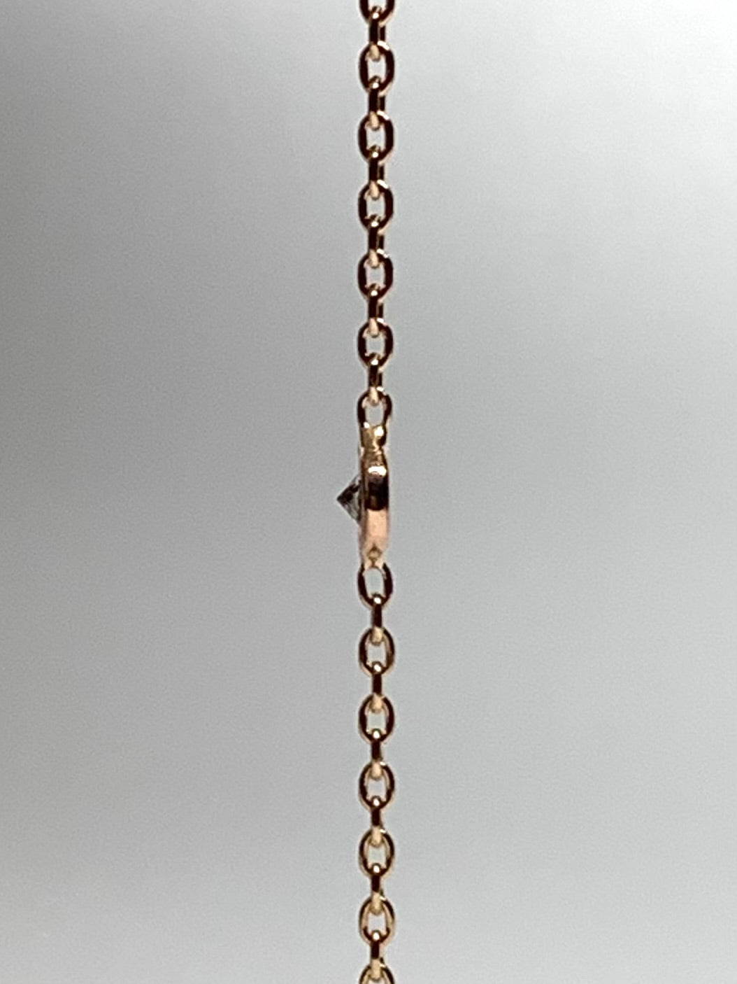 14K Solid Rose Gold, White Diamond Single Stone Chain Bracelet