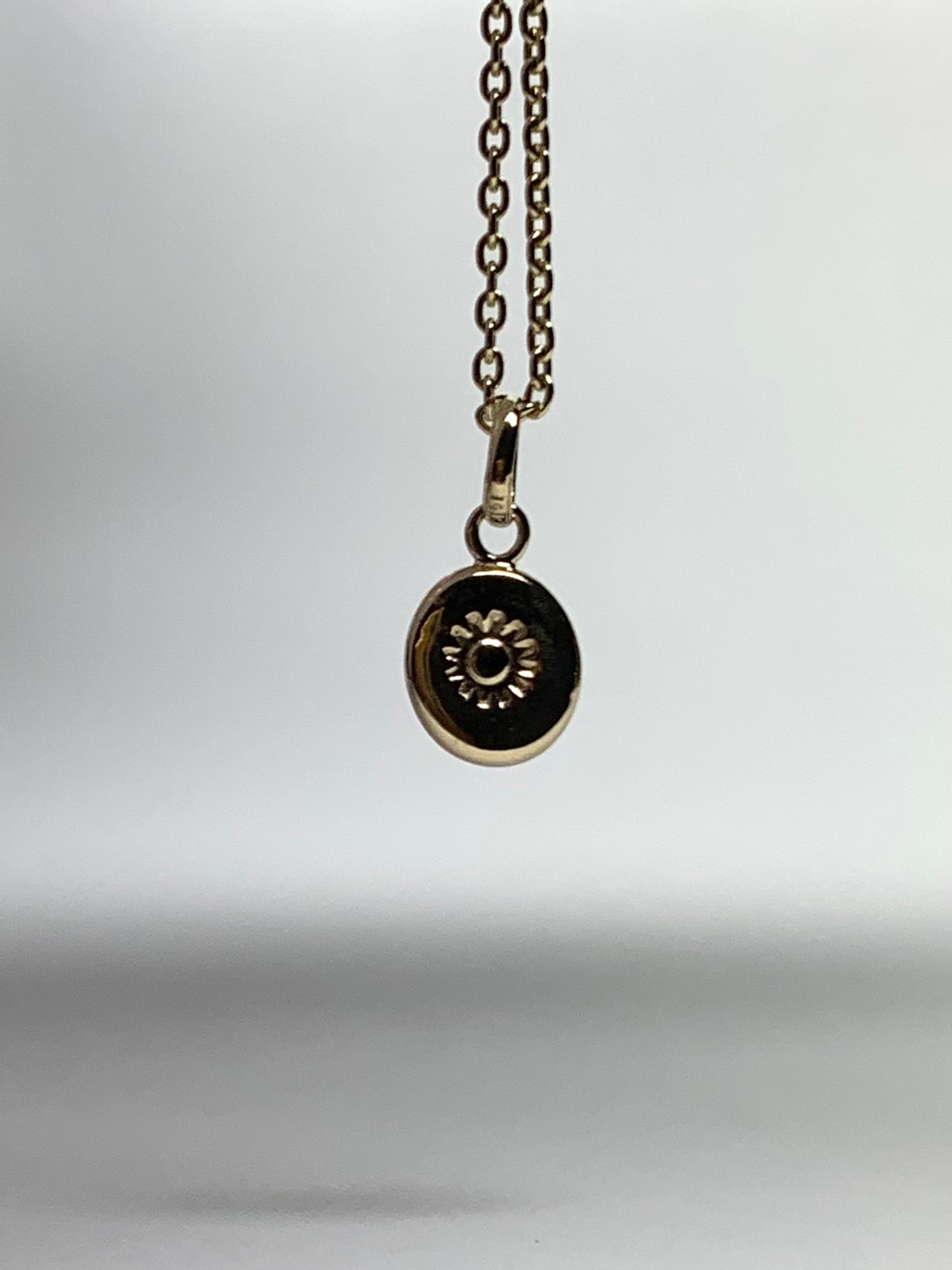 14K Solid Yellow Gold Nugget “Sun” Mini Pendant, Charm