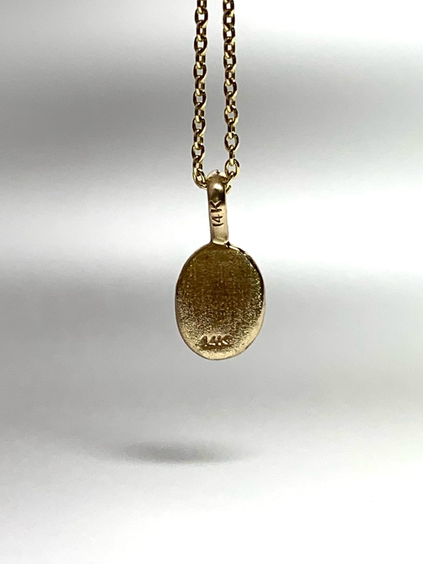 14k Solid Yellow Gold Nugget “Olive Branch”, Mini Pendant, Tiny Charm, Brushed Satin Finish