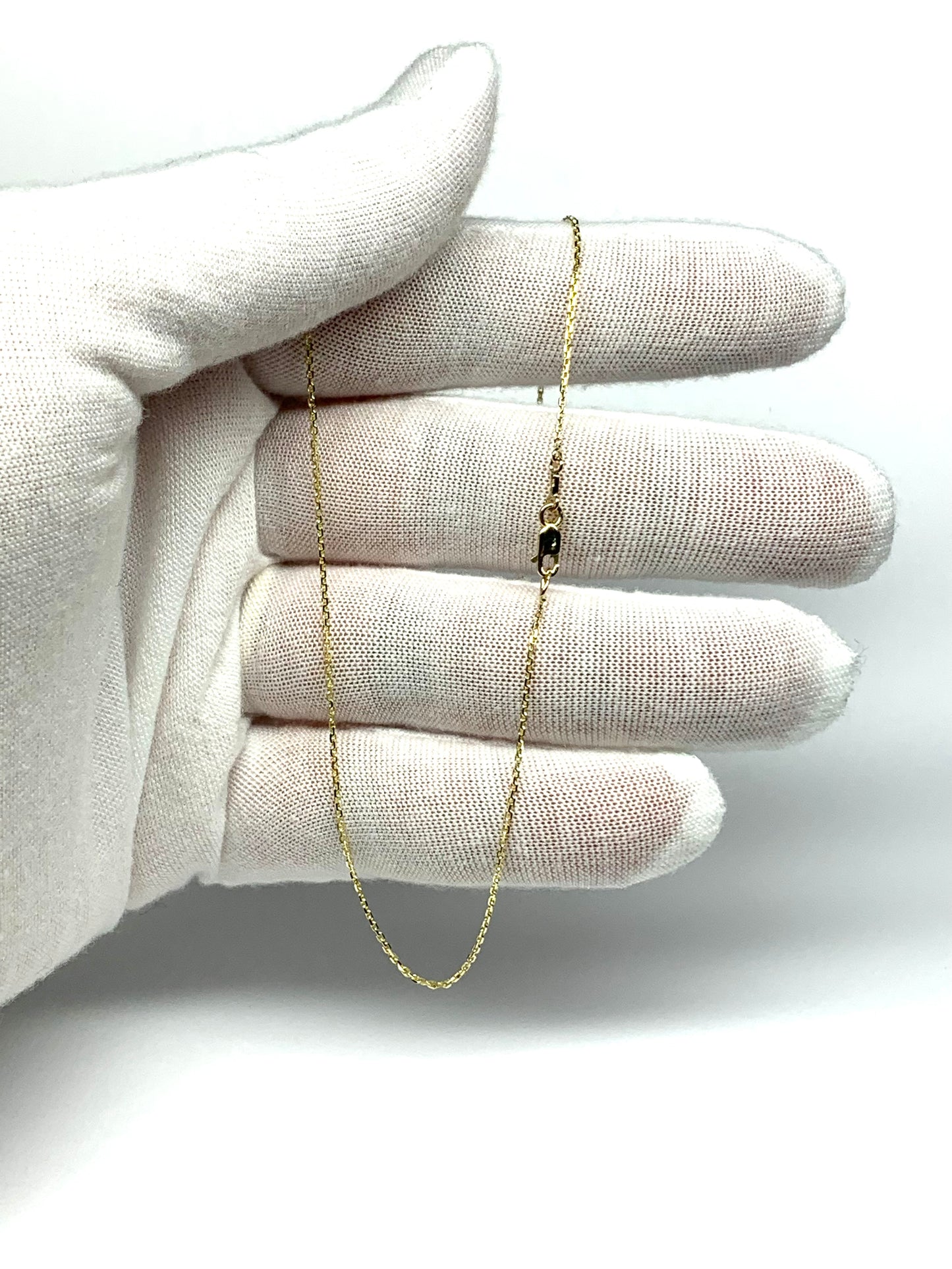10k Solid Yellow Gold Chain, Pendant Chain, Diamond Cut Cable Style 16”