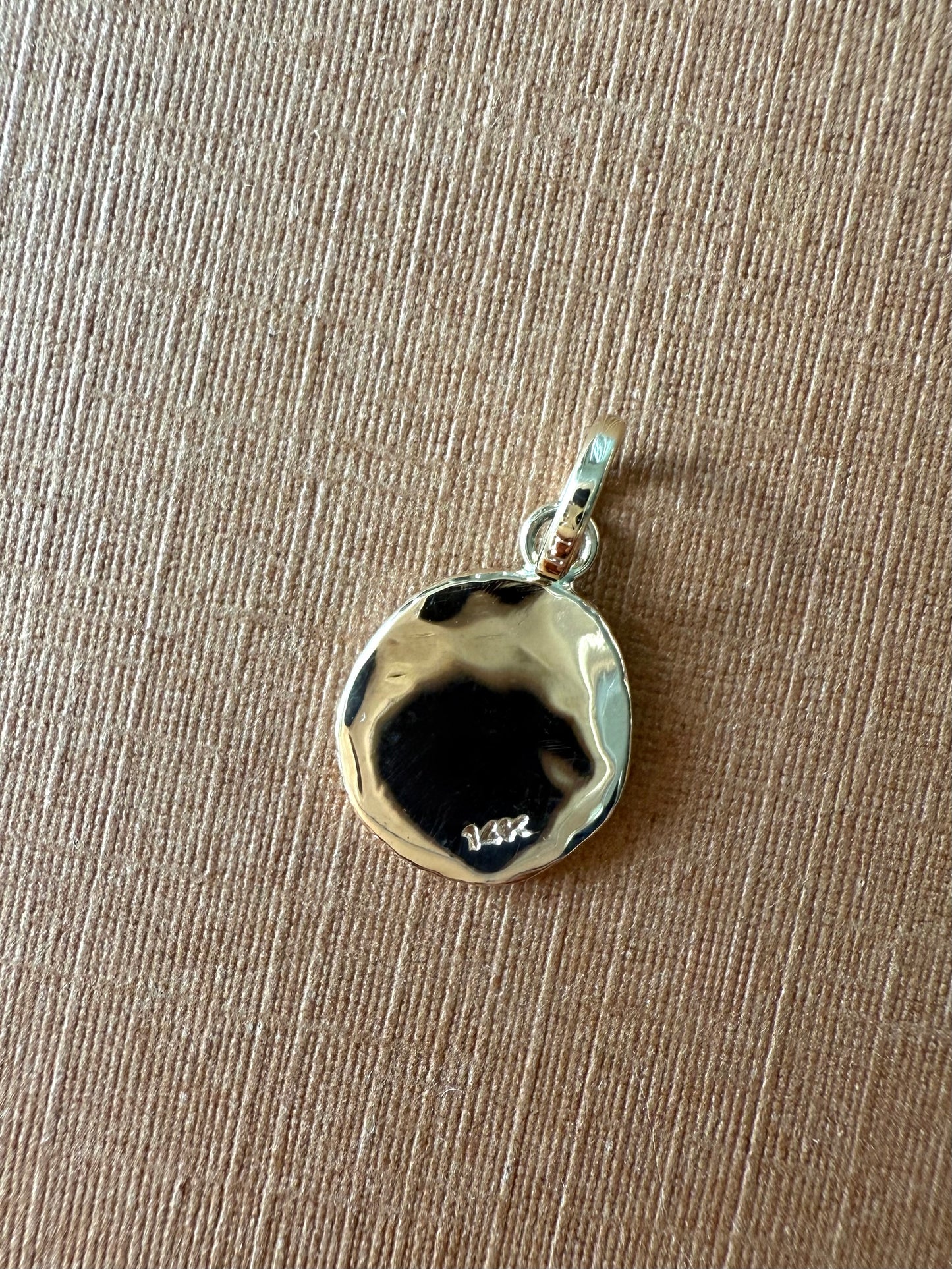 14K Solid Yellow Gold Nugget “Sun” Mini Pendant, Charm